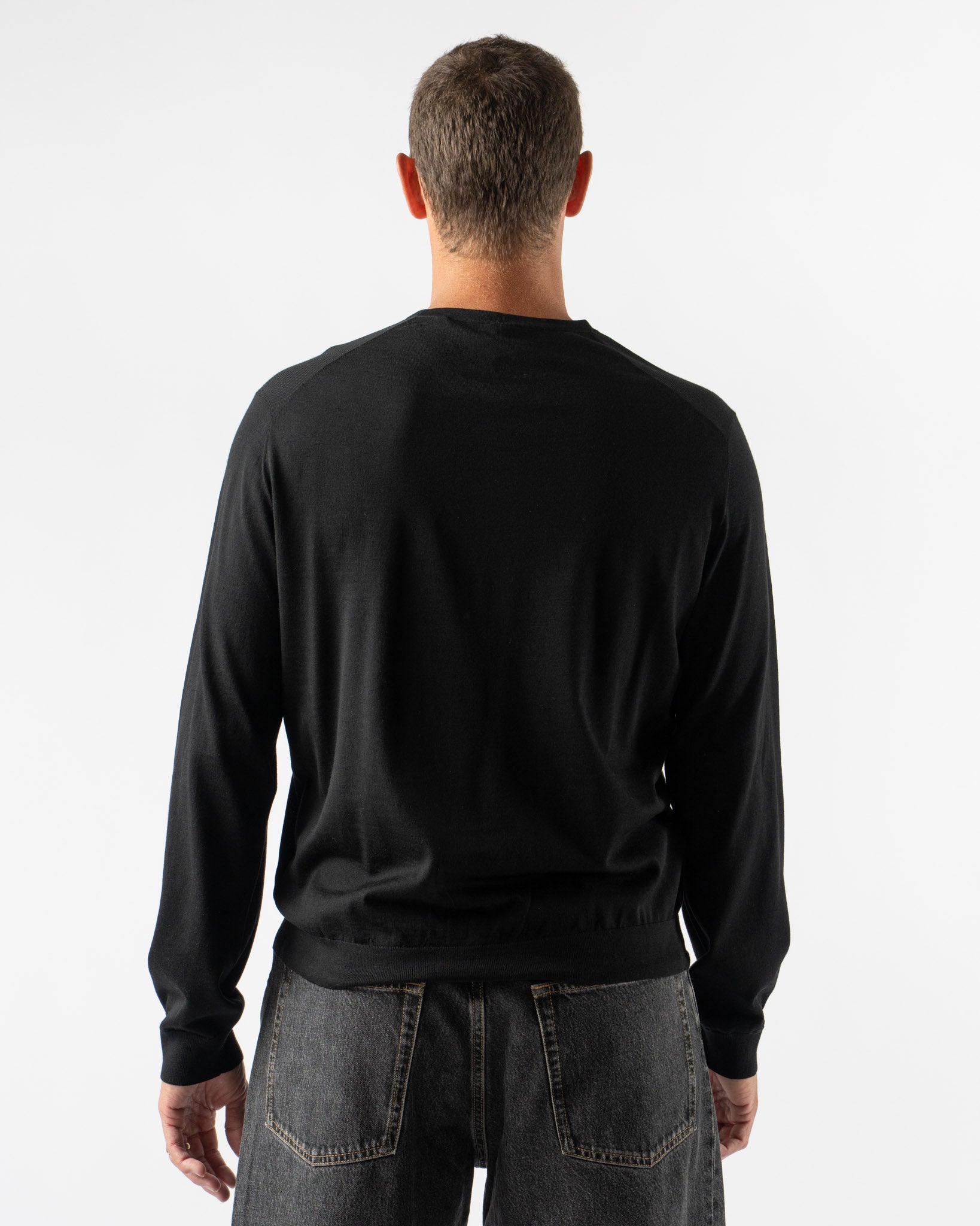 Sunflower Merino Crew in Black