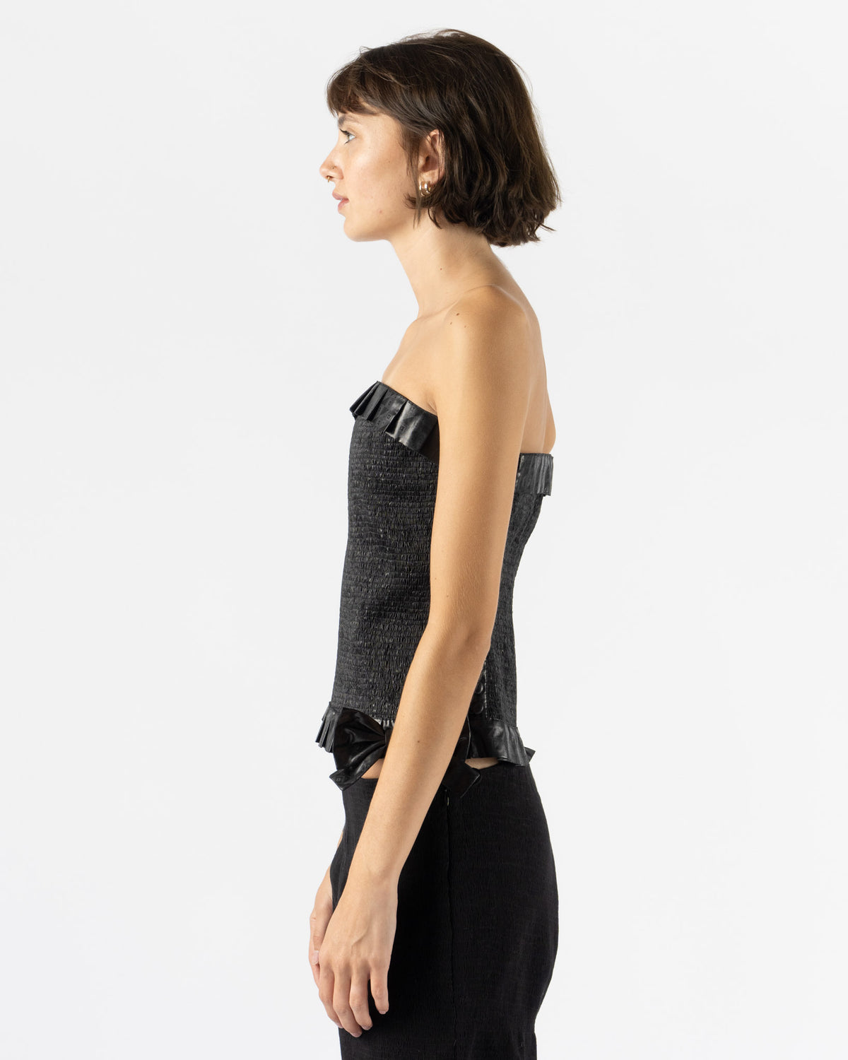 Super Yaya Audrey Bustier in Bazin Black