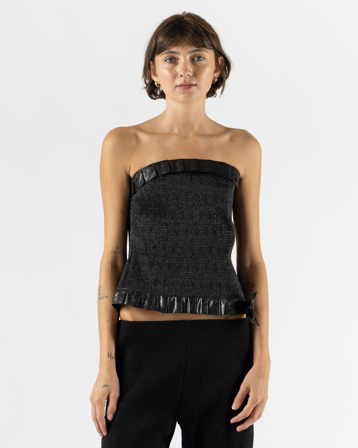 Super Yaya Audrey Bustier in Bazin Black