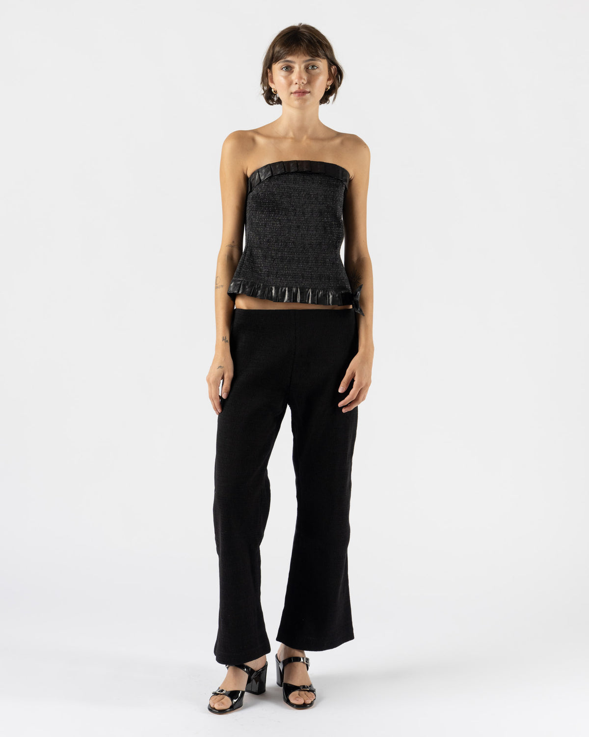 Super Yaya Audrey Bustier in Bazin Black