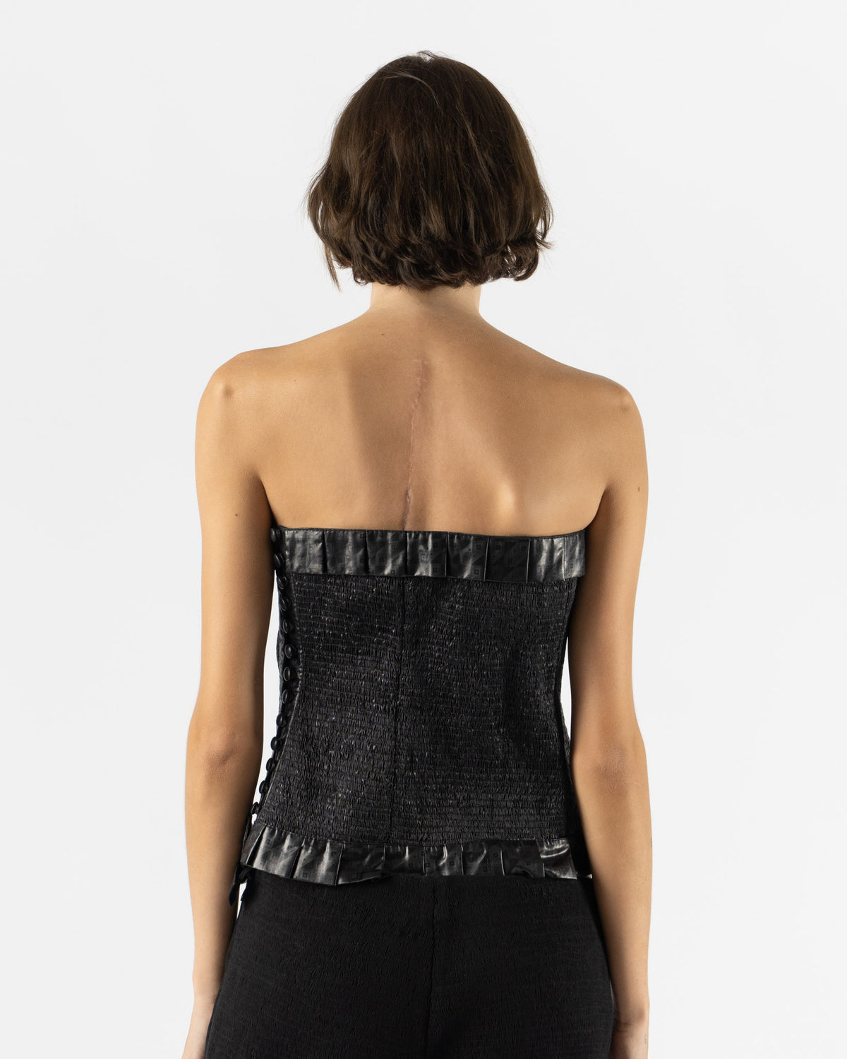 Super Yaya Audrey Bustier in Bazin Black