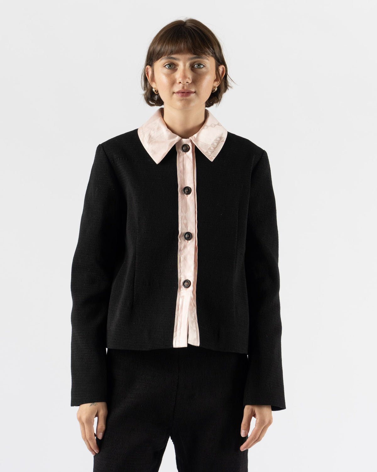 Super Yaya Makram Jacket in Black & Pink
