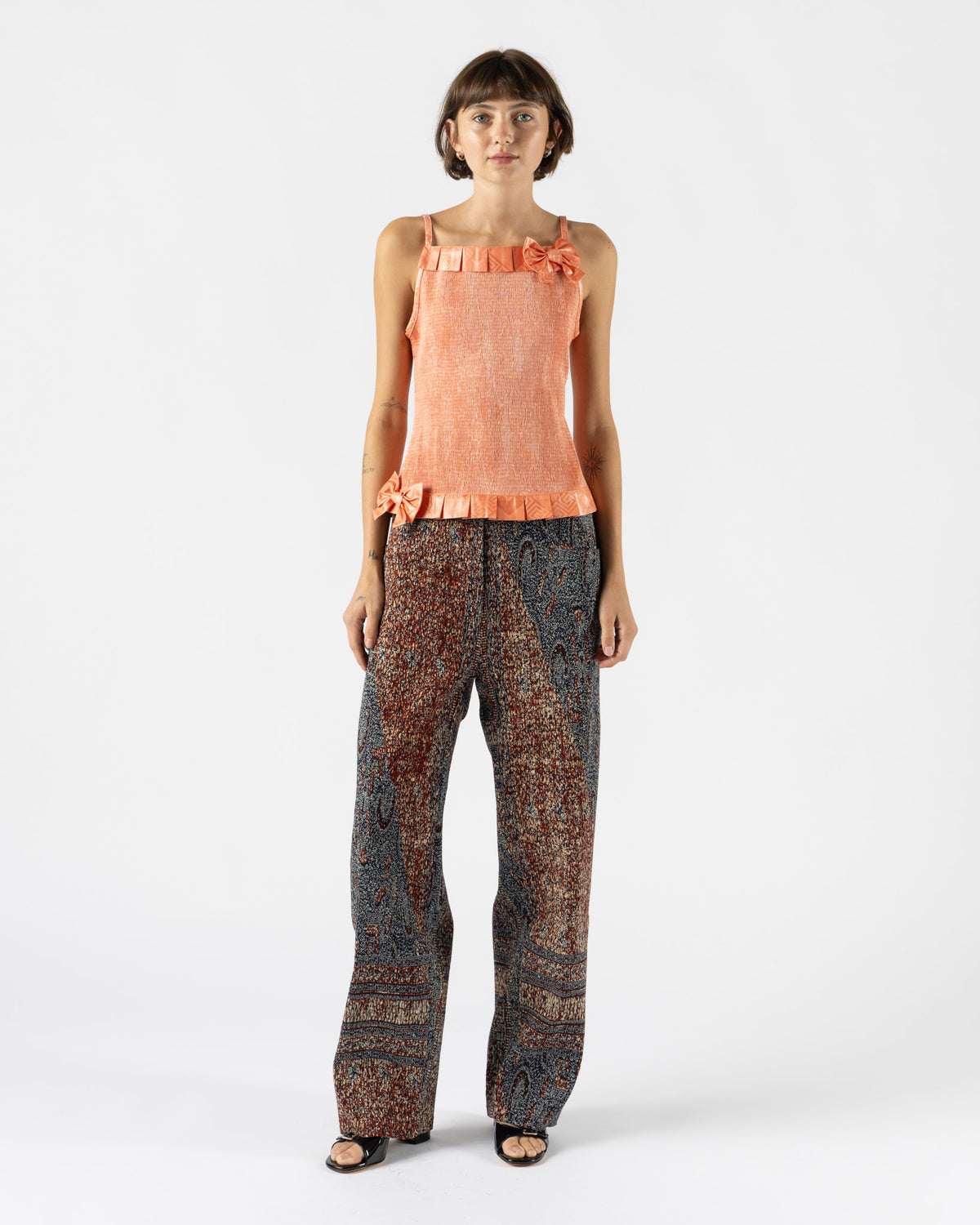 Super Yaya Audrey Square Top in Bazin Orange