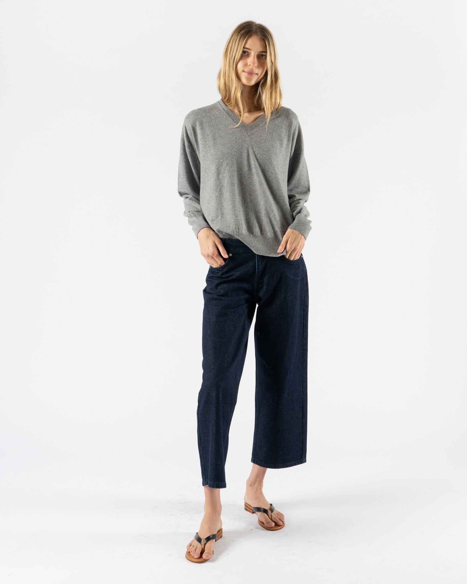 &Daughter Tahra V-Neck in Flannel Grey