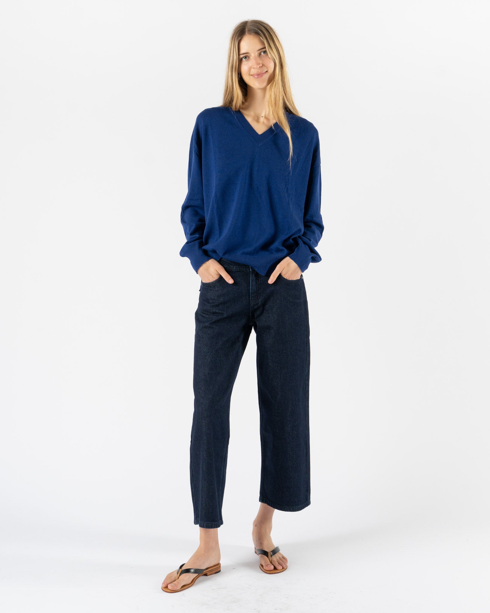 &Daughter Tahra V-Neck in Smalt Blue