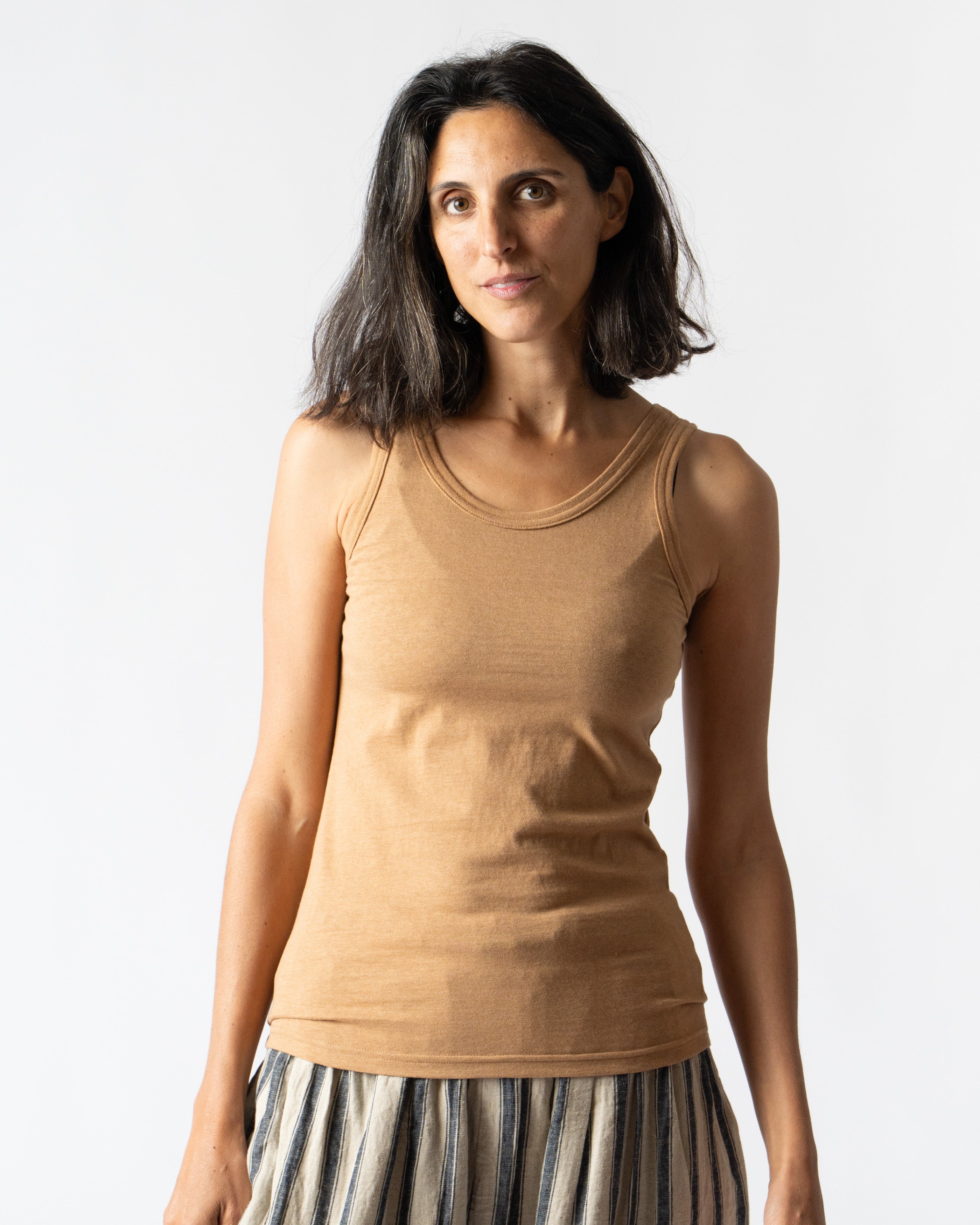 Ichi Antiquités Tank Top in Camel