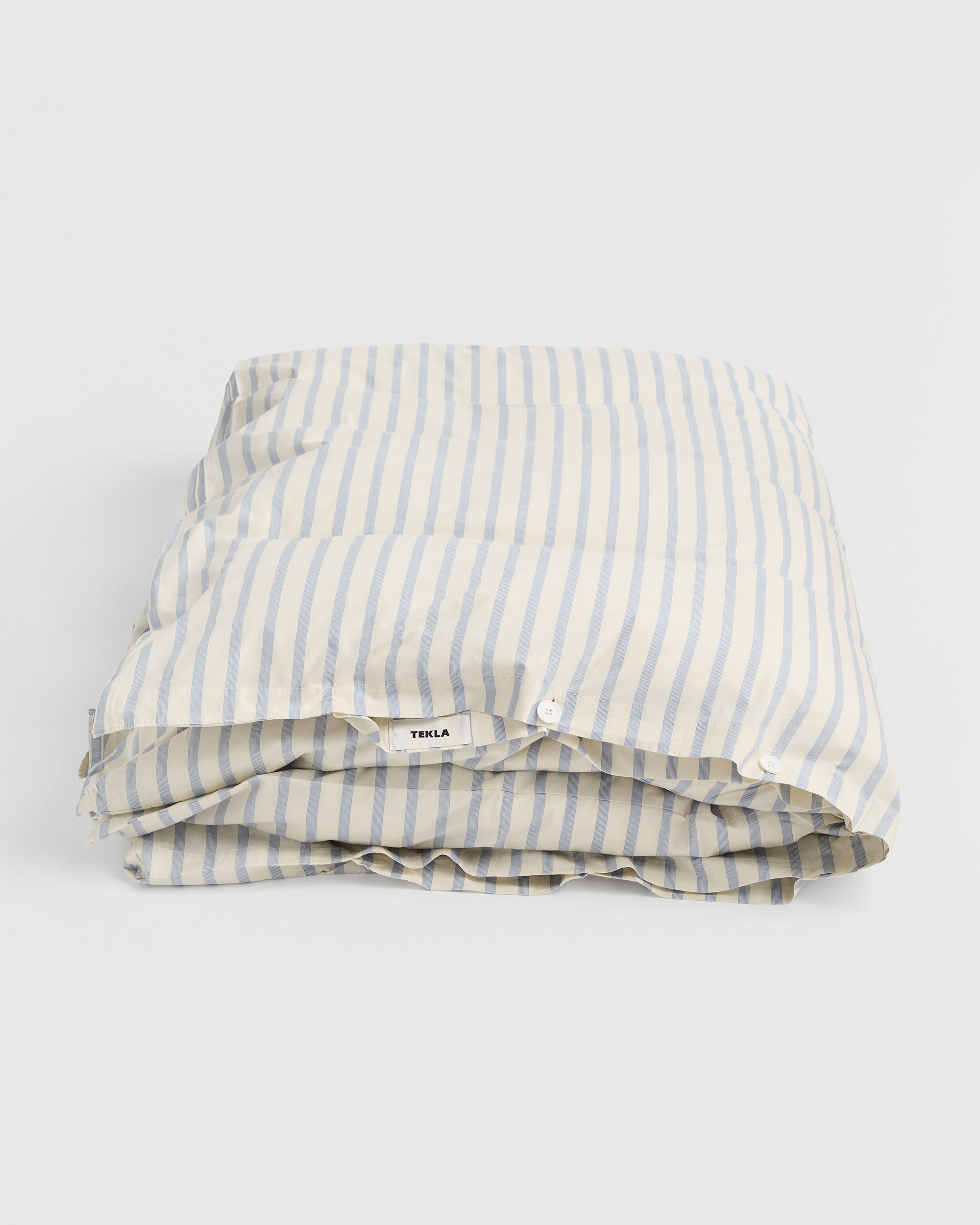 Tekla Percale Double Duvet Cover in Needle Stripes Curated at Jake