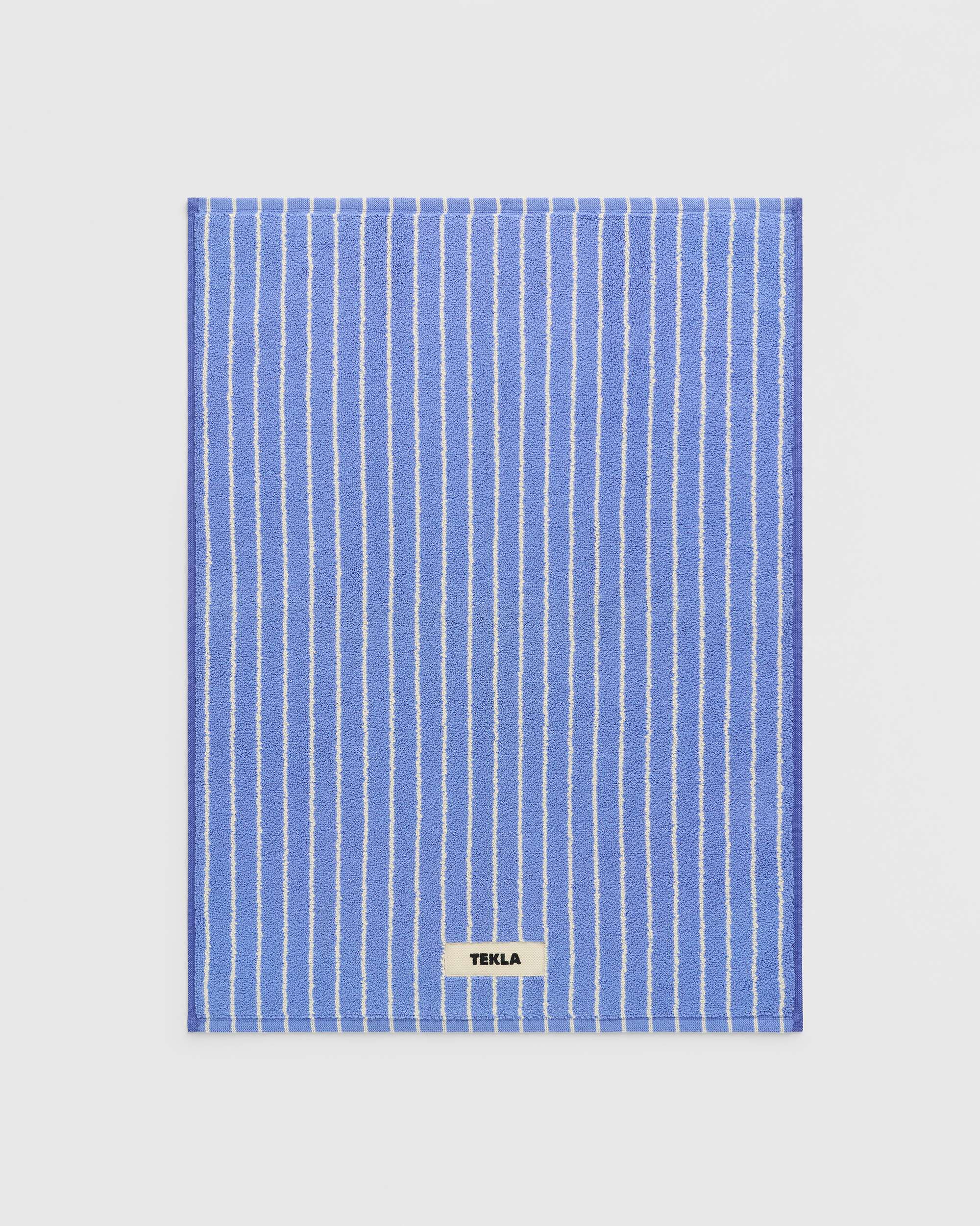 Tekla Bath Mat in Clear Blue Stripes Curated at Jake and Jones