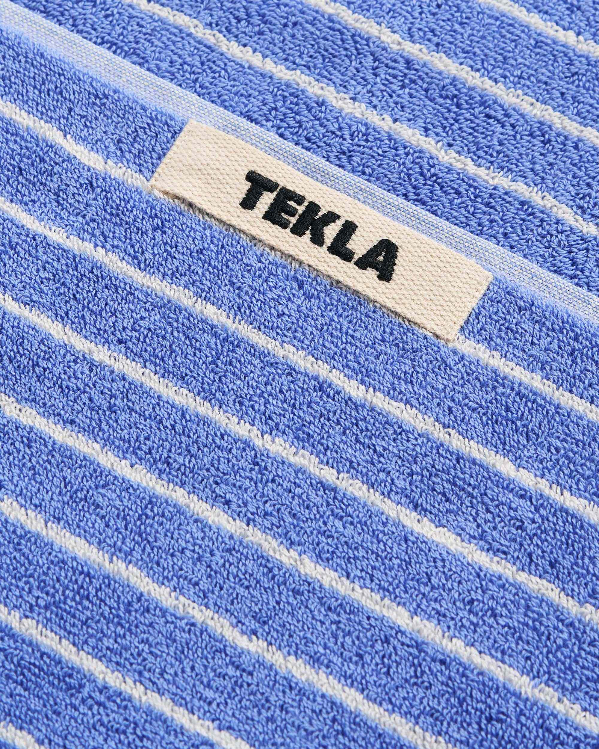 Tekla Towels in Clear Blue Stripes Curated at Jake and Jones