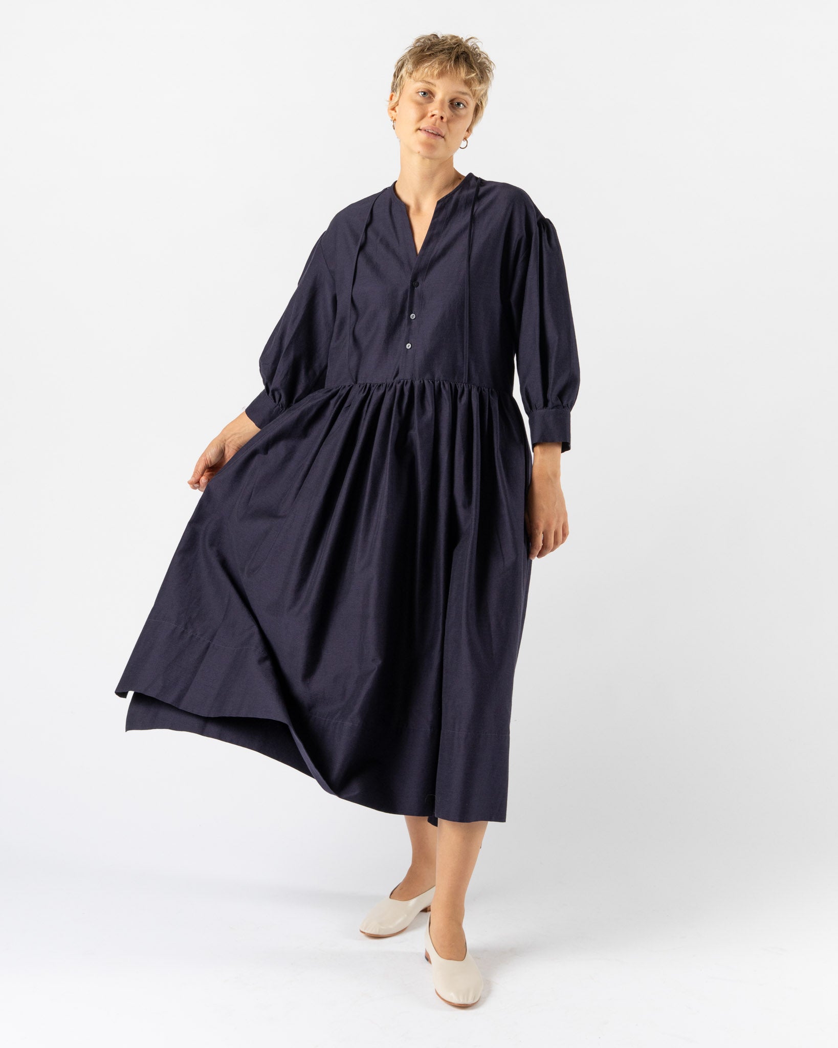 Toogood The Cook Dress Cotton Silk Pansy