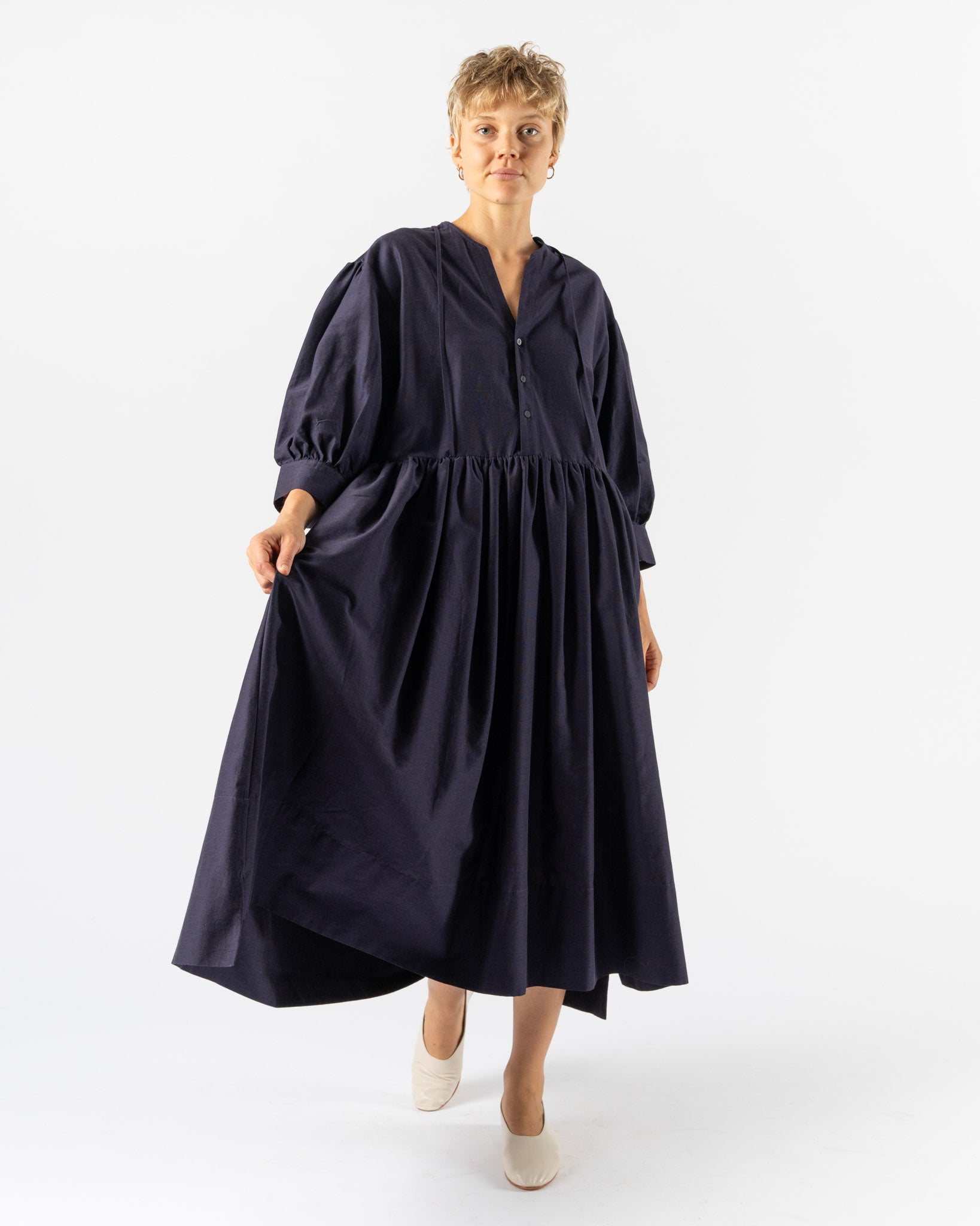 Toogood The Cook Dress Cotton Silk Pansy