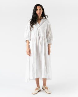 Toogood The Cook Dress in Crumpled Cotton Chalk