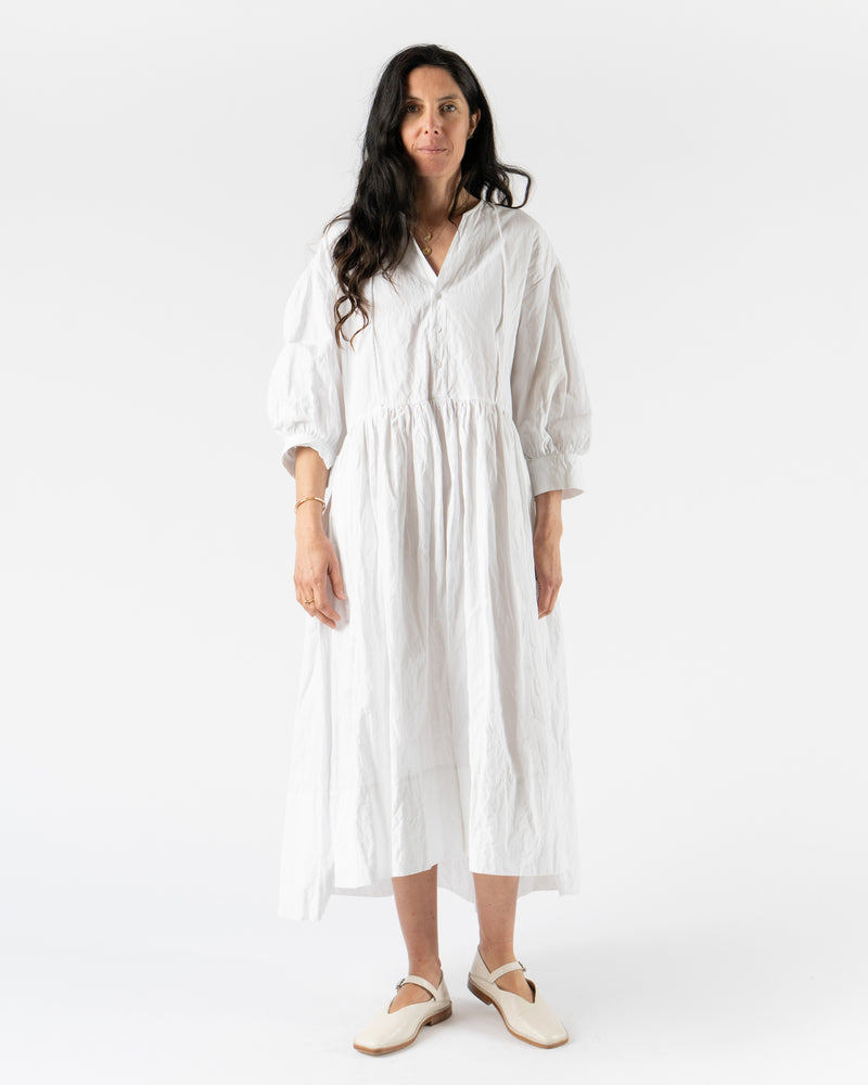 Toogood The Cook Dress in Crumpled Cotton Chalk