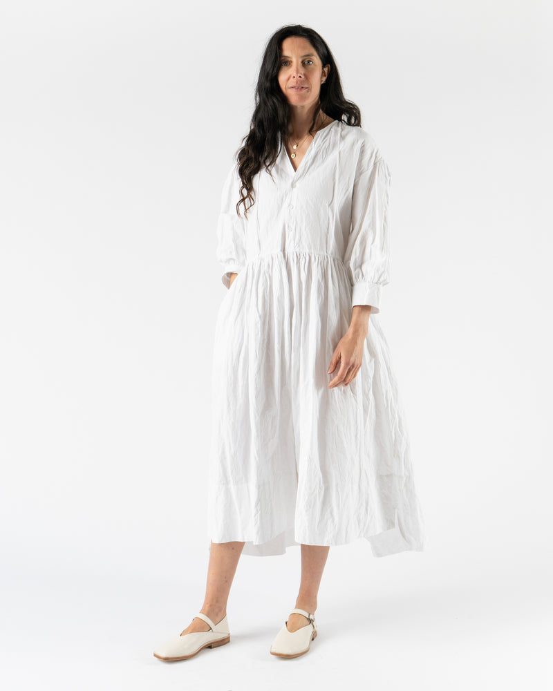 Toogood The Cook Dress in Crumpled Cotton Chalk