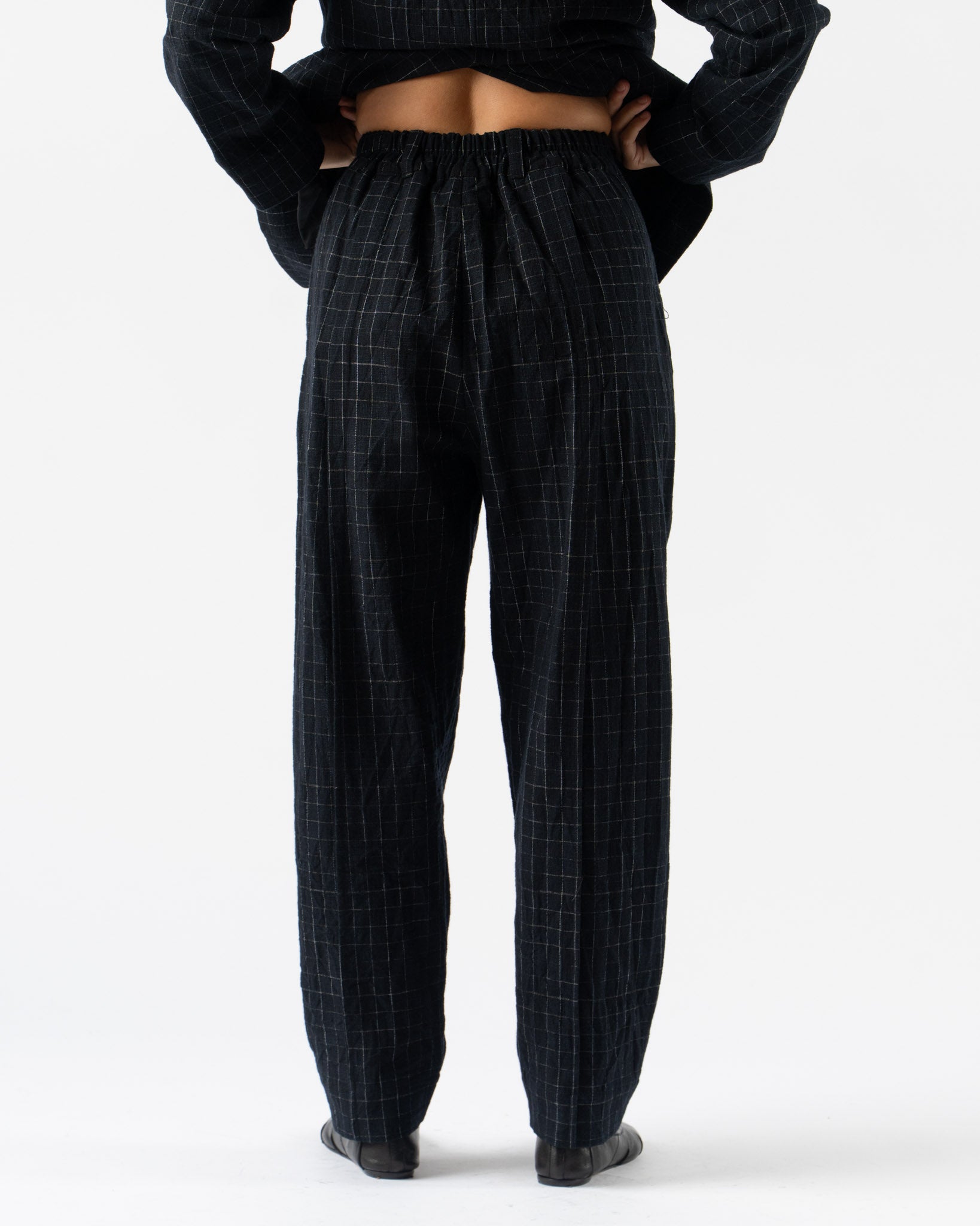 Toogood The Librarian Trouser Crumpled Check Ink