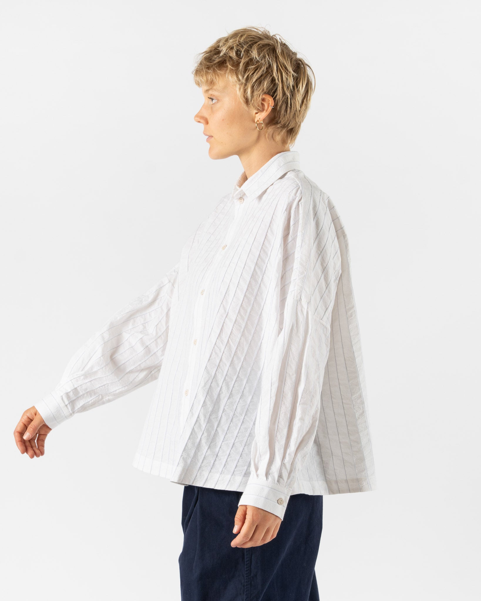 Toogood The Farrier Shirt Raised Stripe Chalk