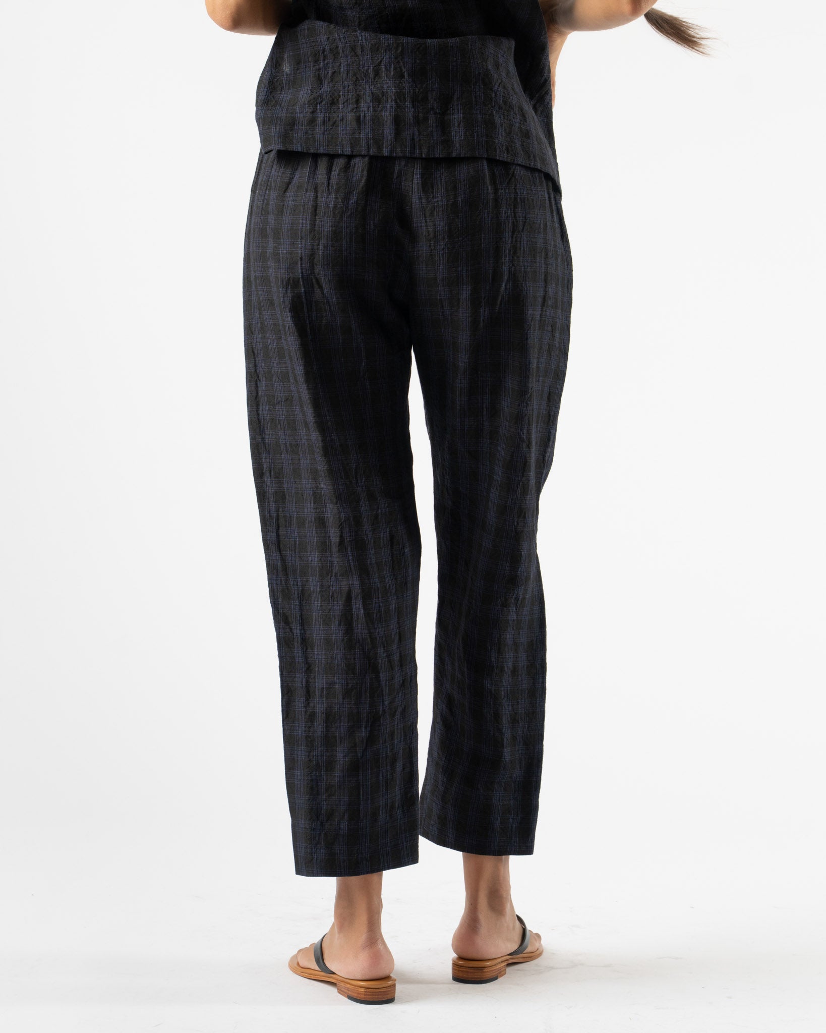Toogood The Perfumer Trouser in Linen Check Midnight