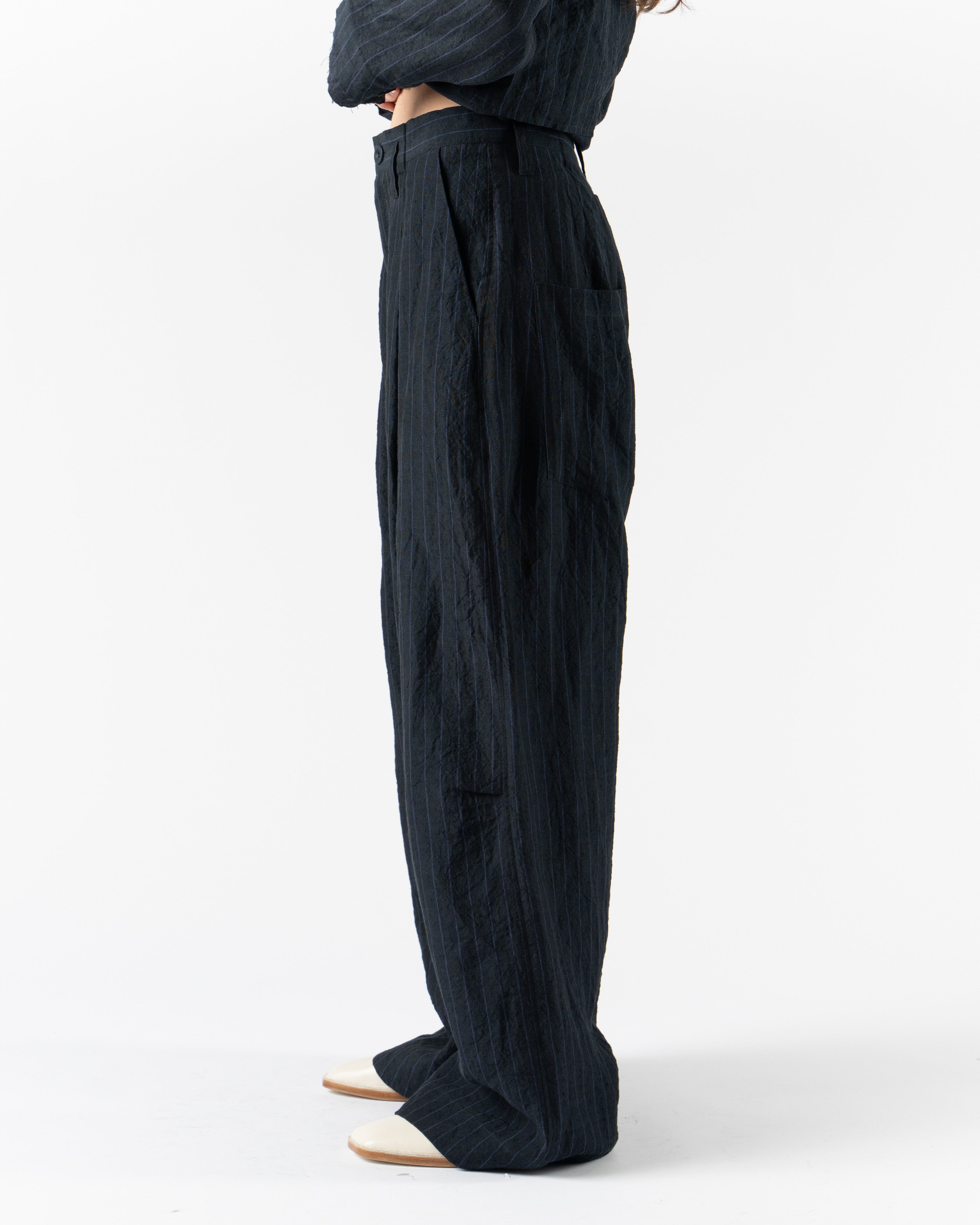 Toogood The Potter Trouser in Butcher Stripe Ink
