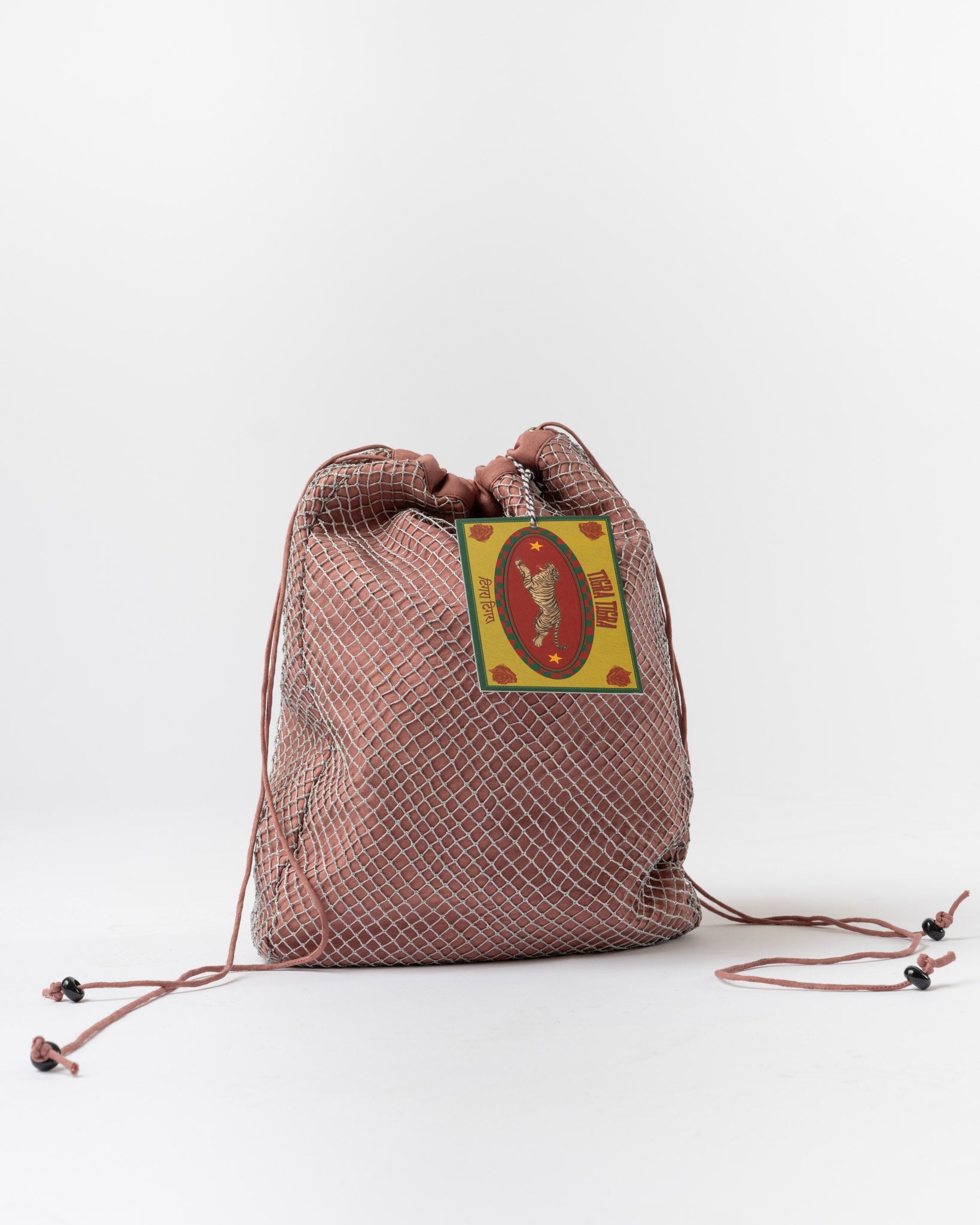 Tigra Tigra Kasab Net Bucket Bag in Plum Pink