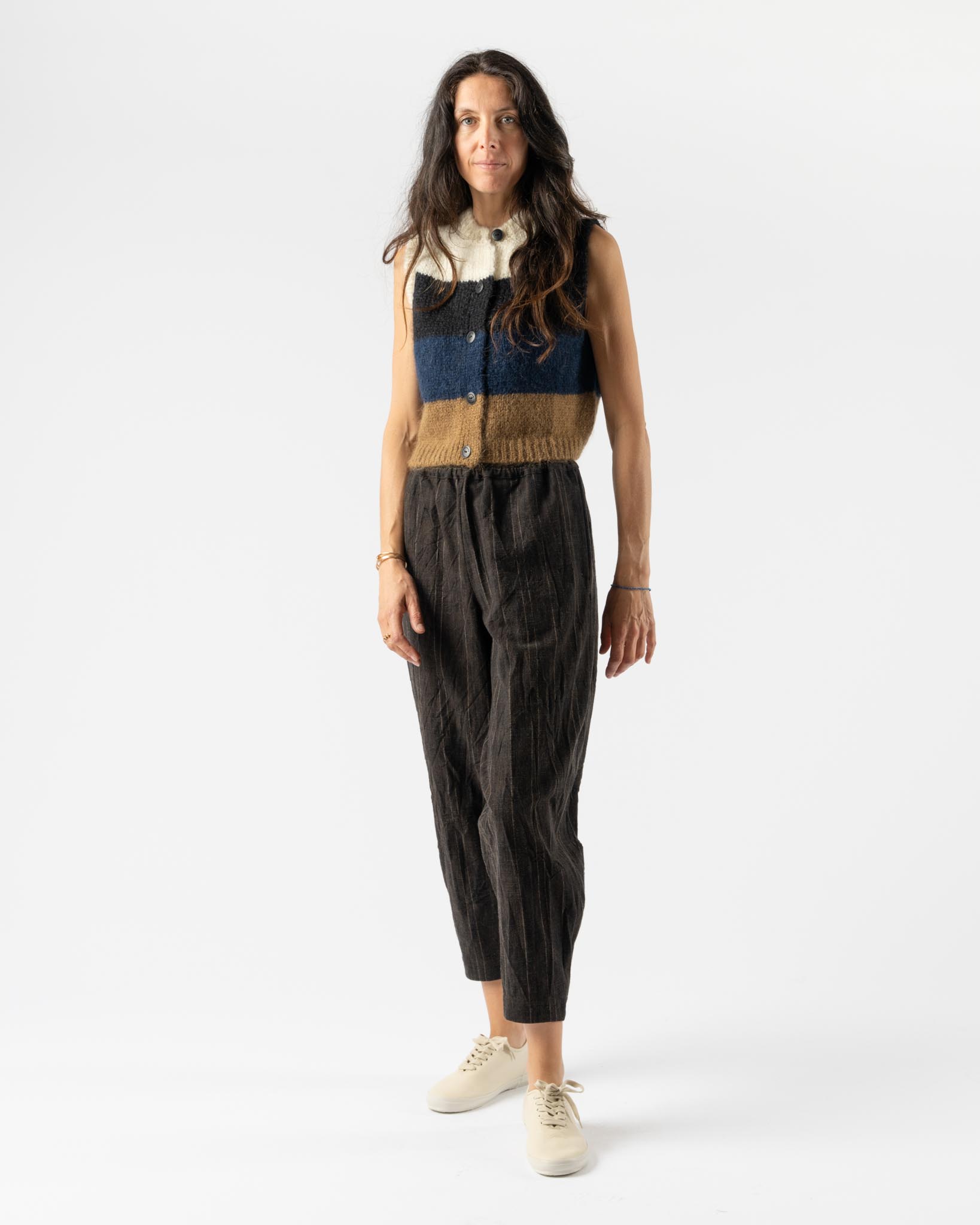 Toogood The Acrobat Trouser in Crumpled Stripe Walnut