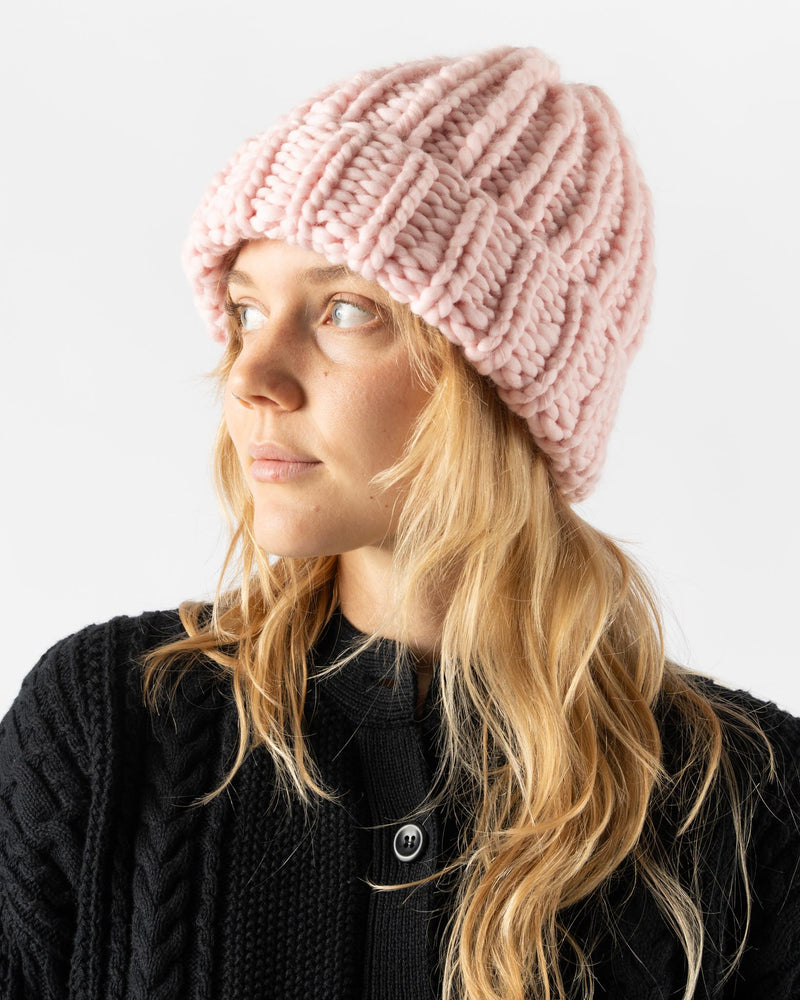 Under Her Coat Pink Ribbed Beanie