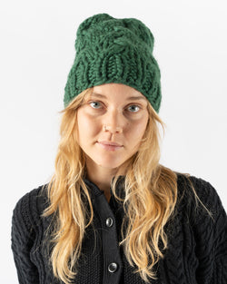 Under Her Coat Green Solid Beanie