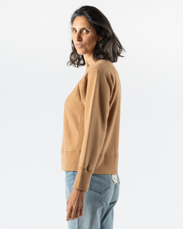 Ichi Antiquités Undyed French Terry Pullover in Camel