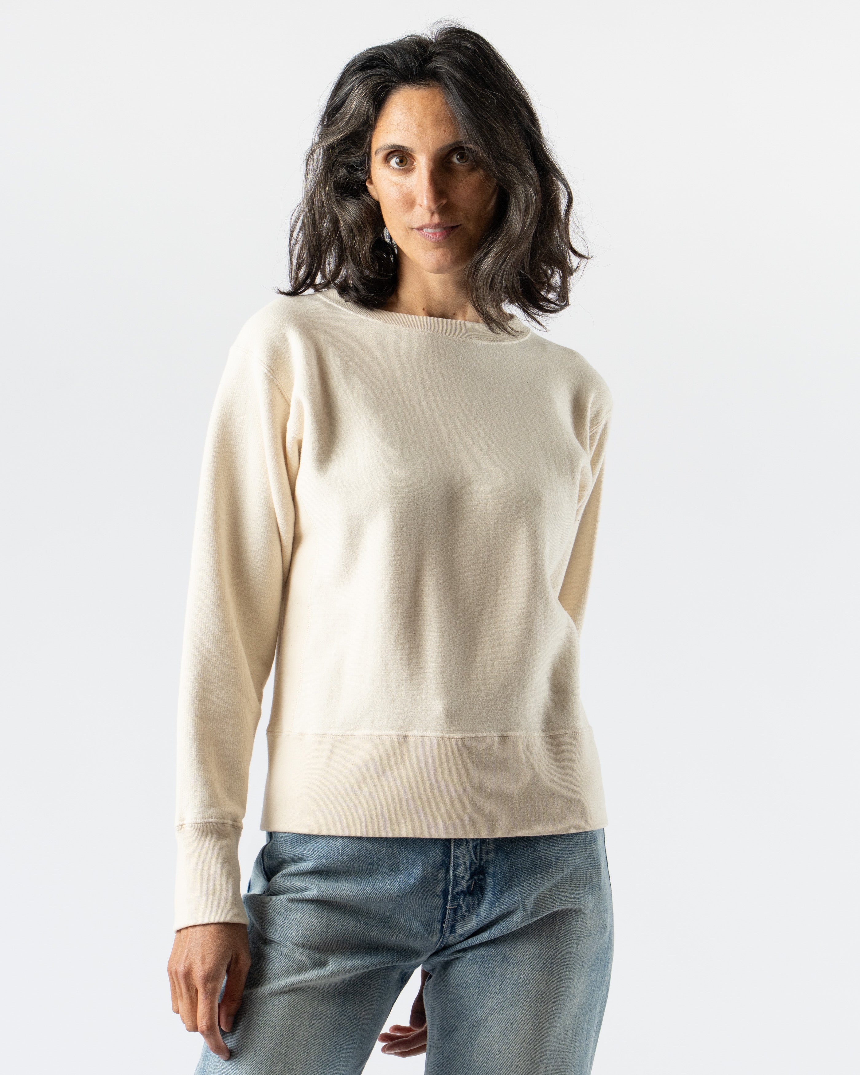 Ichi Antiquités Undyed French Terry Pullover in Natural