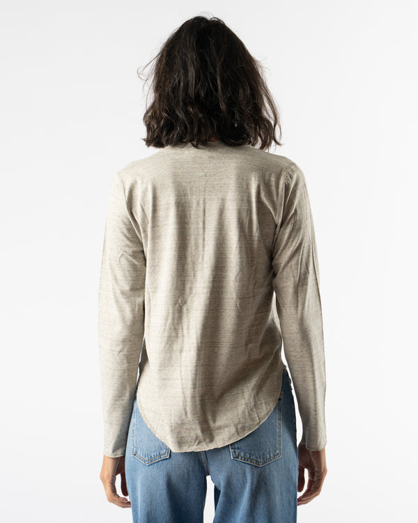 Ichi Antiquités Undyed Henley Shirt in Grey
