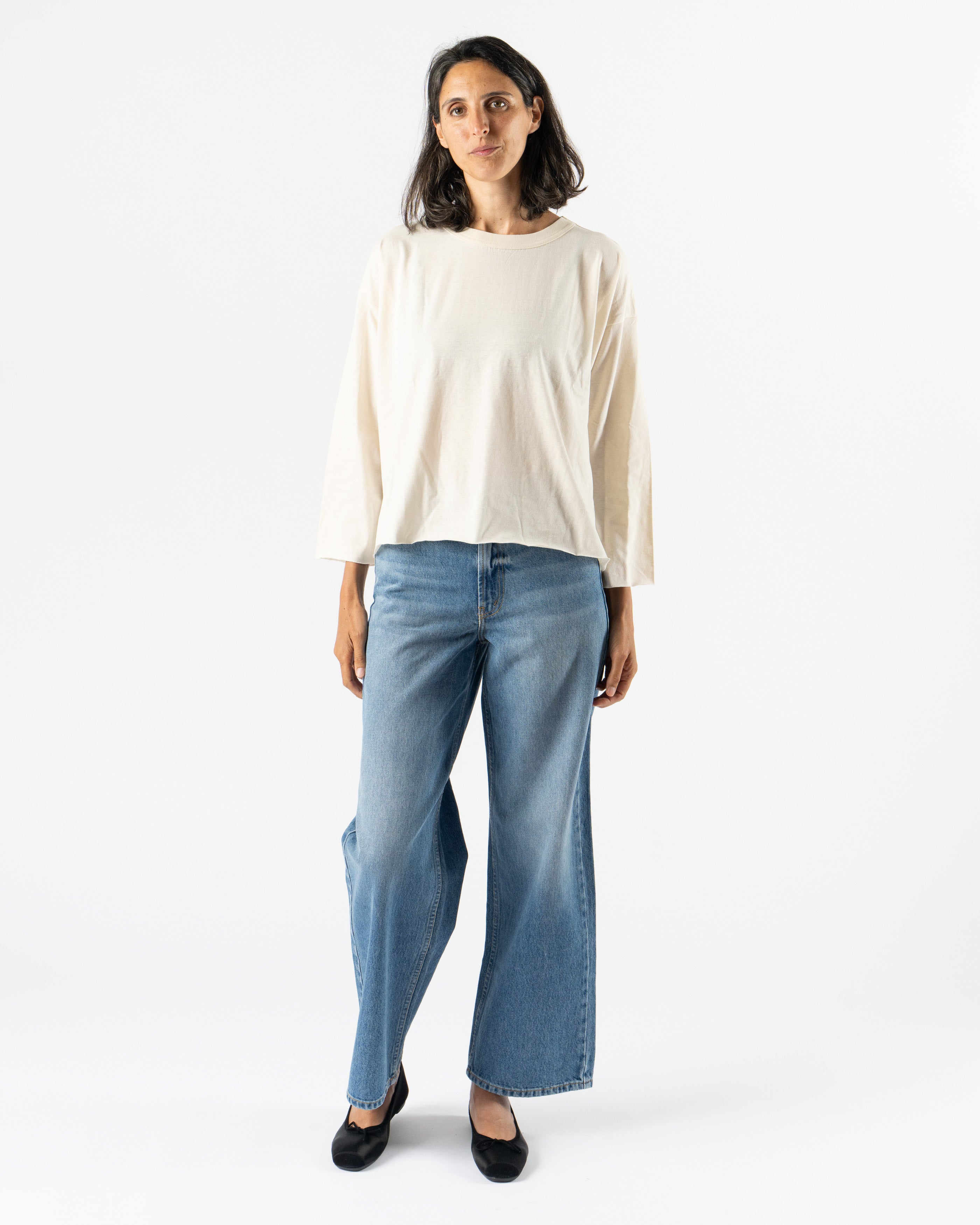Ichi Antiquités Undyed Pullover Sweater in Natural