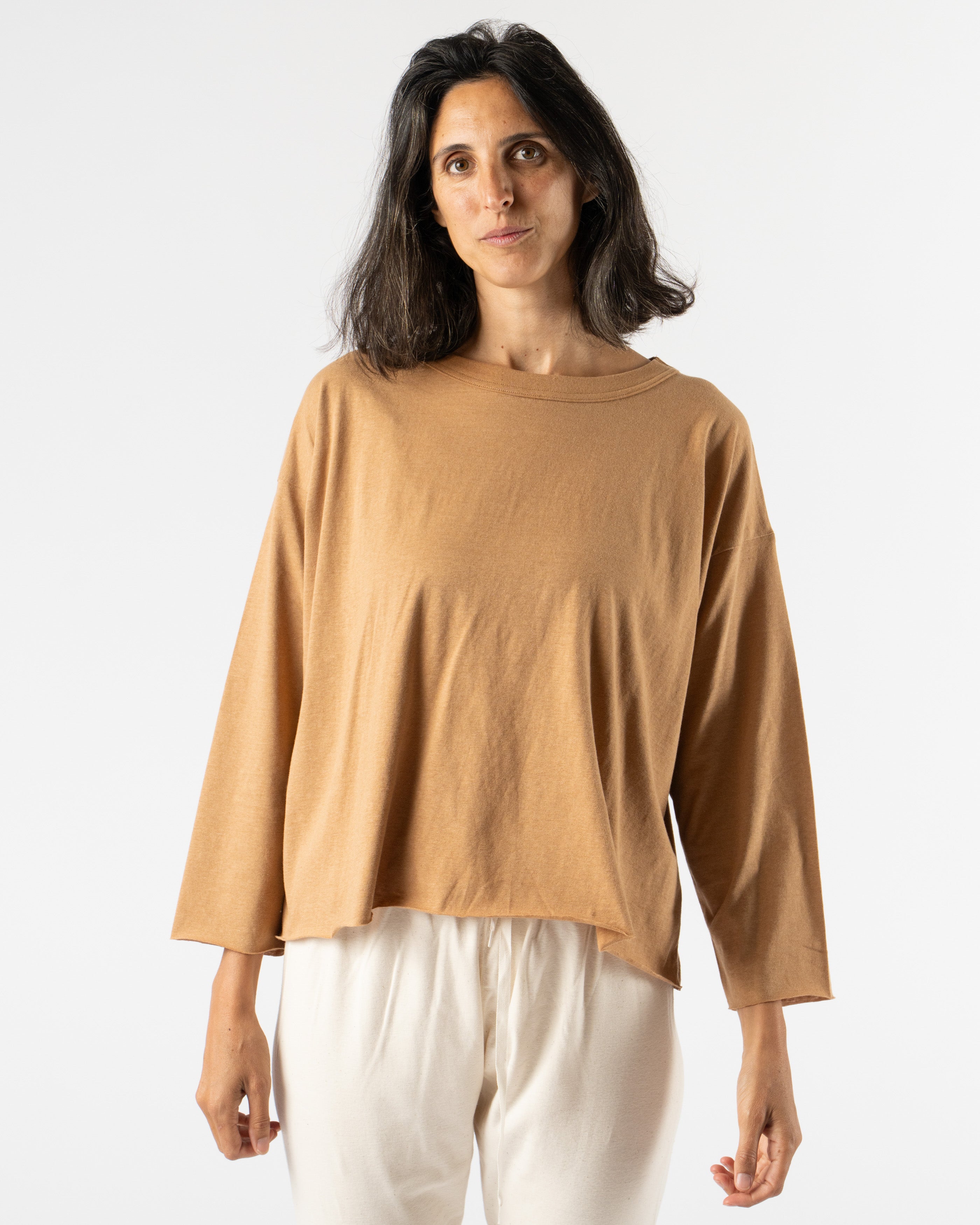 Ichi Antiquités Undyed Pullover Sweater in Camel