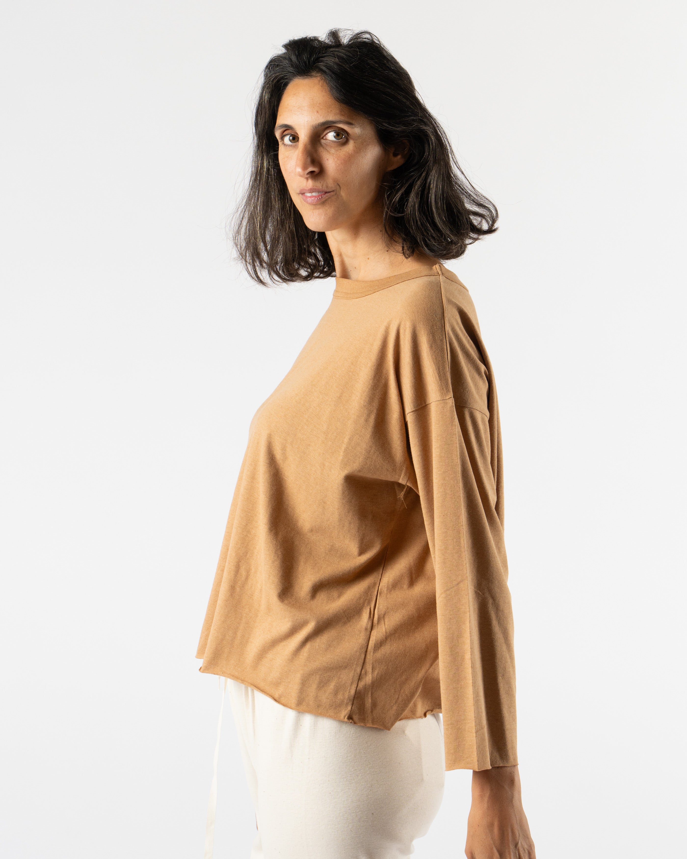 Ichi Antiquités Undyed Pullover Sweater in Camel