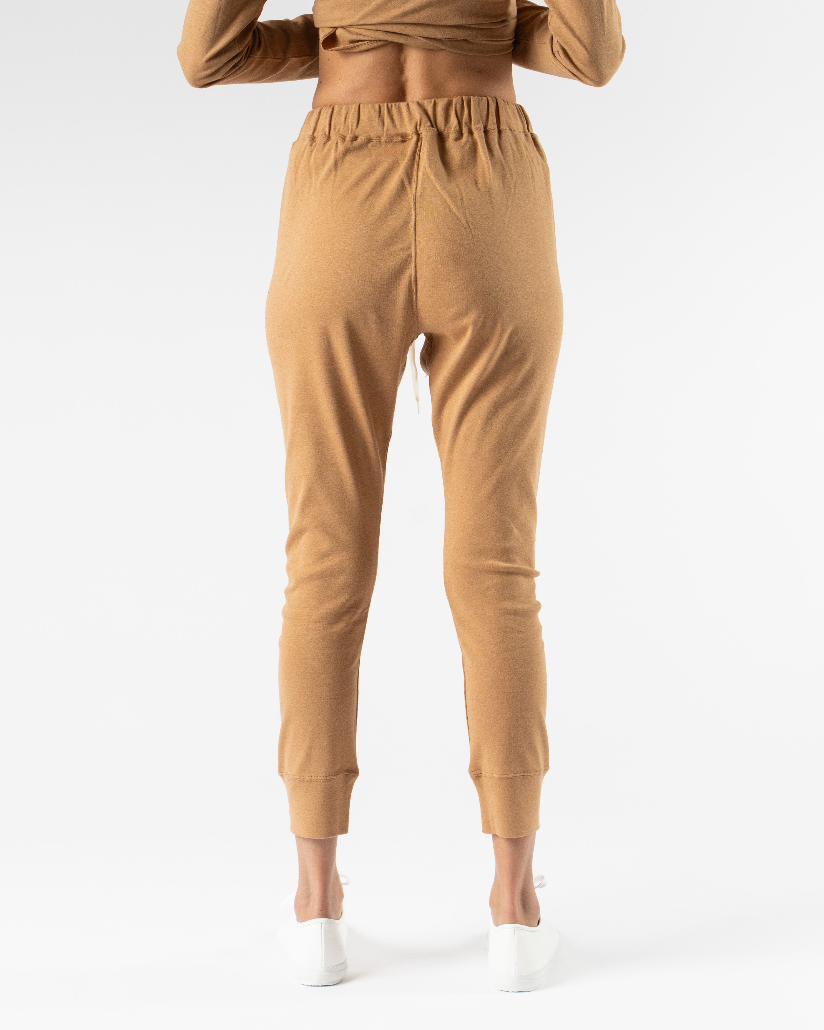 Ichi Antiquités Undyed Rib Pants in Camel