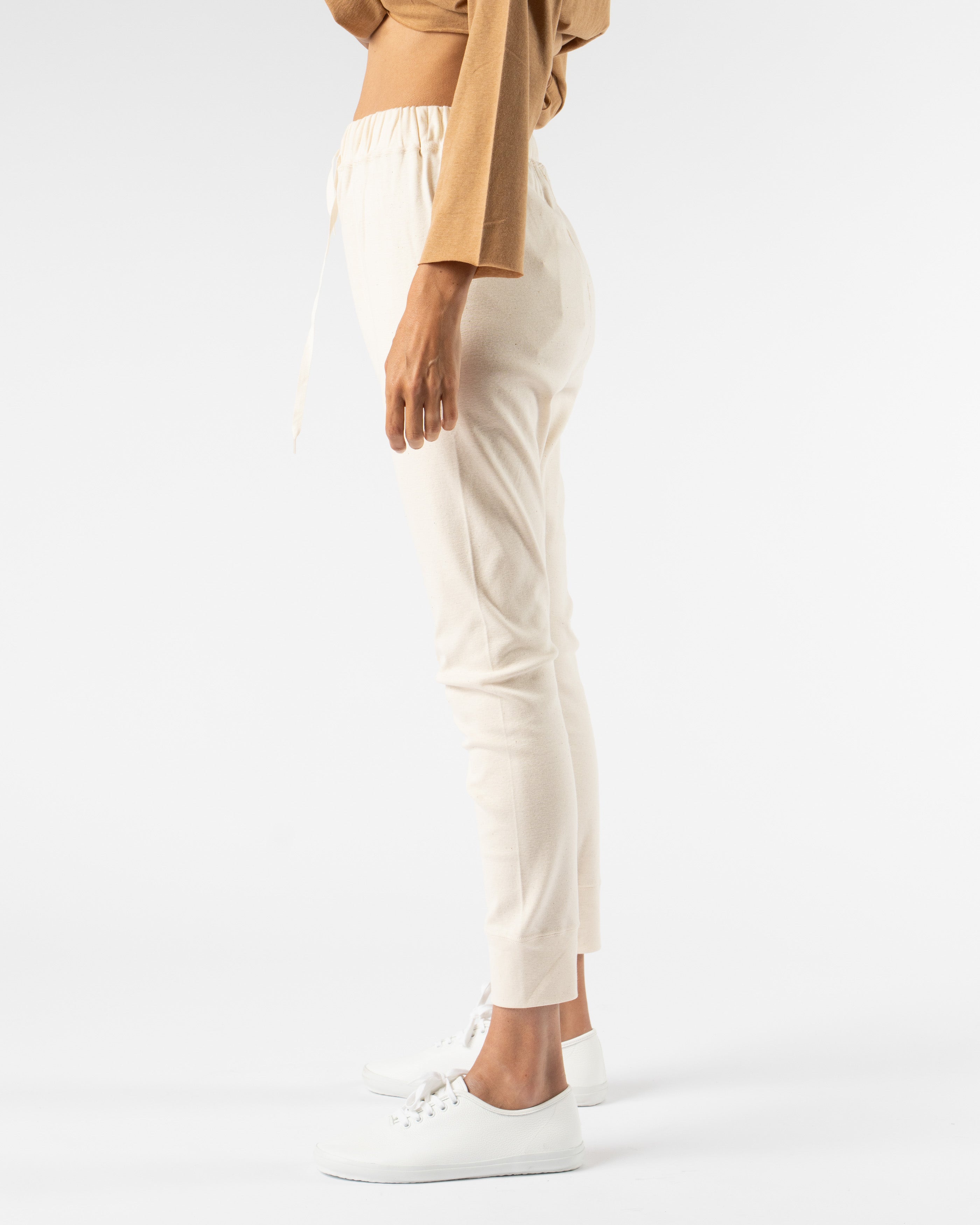Ichi Antiquités Undyed Rib Pants in Natural
