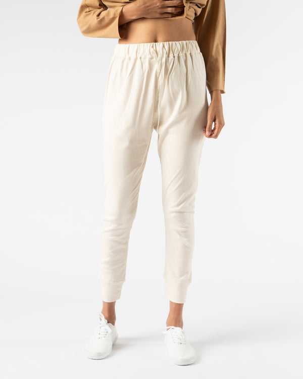 Ichi Antiquités Undyed Rib Pants in Natural