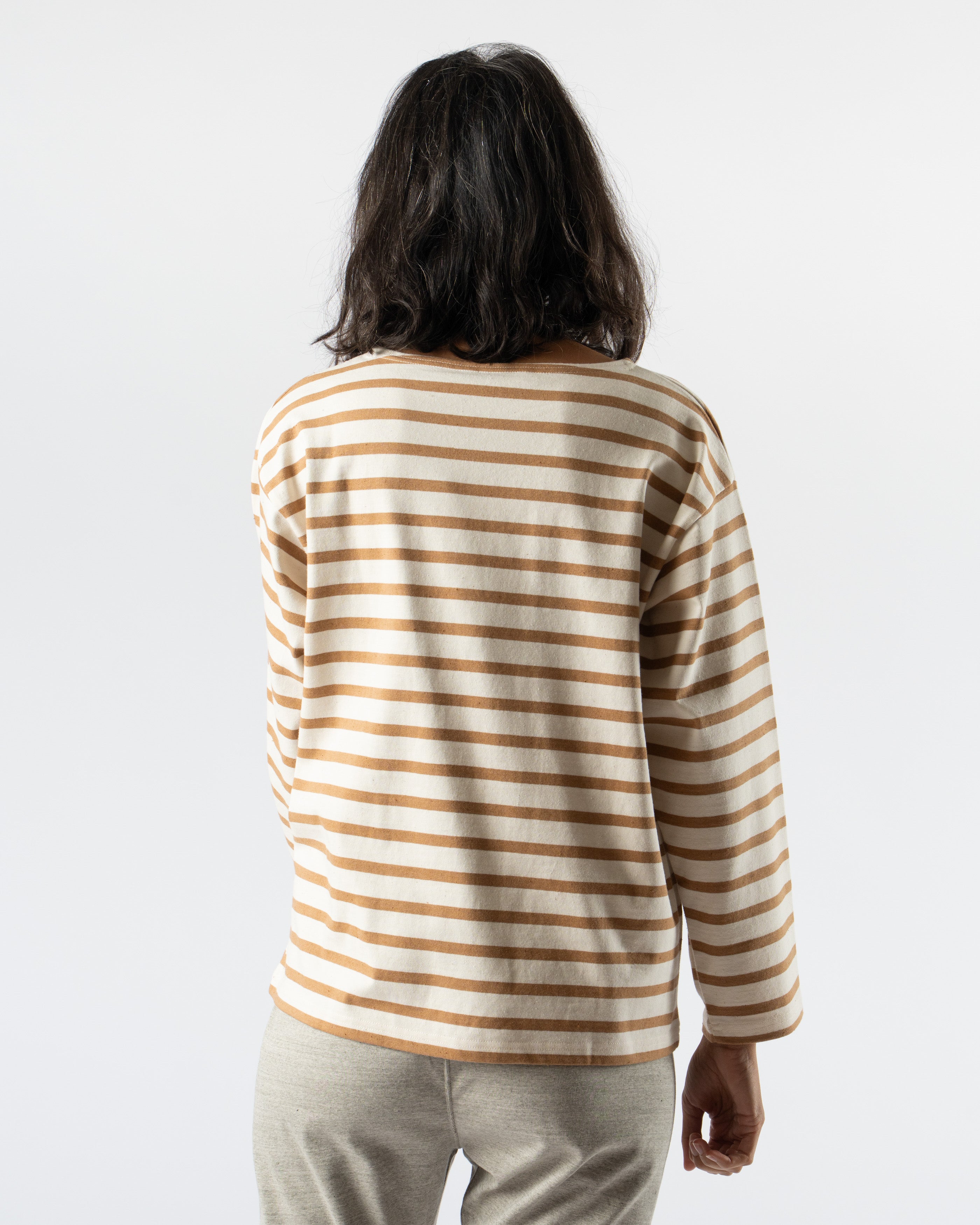 Ichi Antiquités Undyed Stripes Cotton Pullover