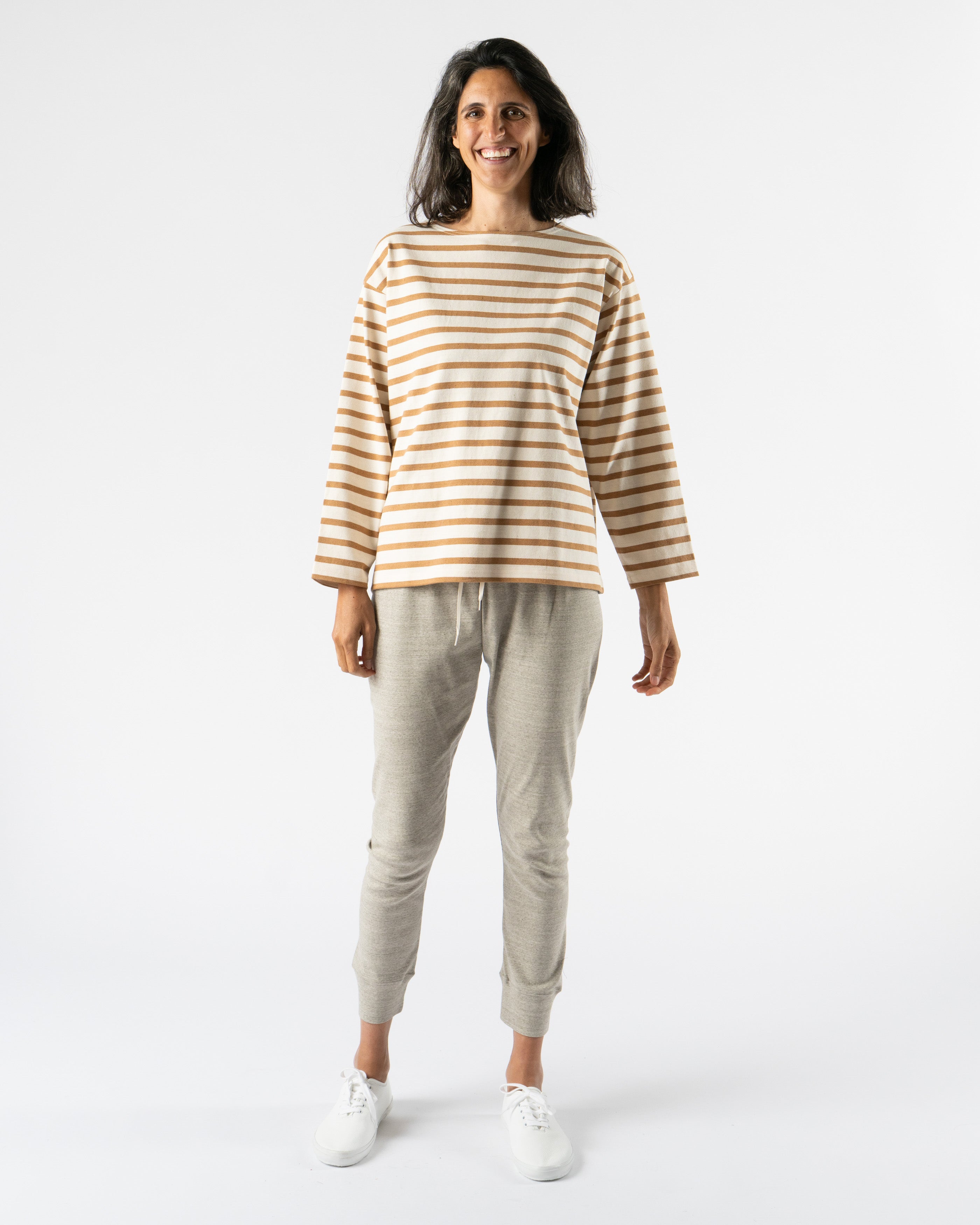 Ichi Antiquités Undyed Stripes Cotton Pullover
