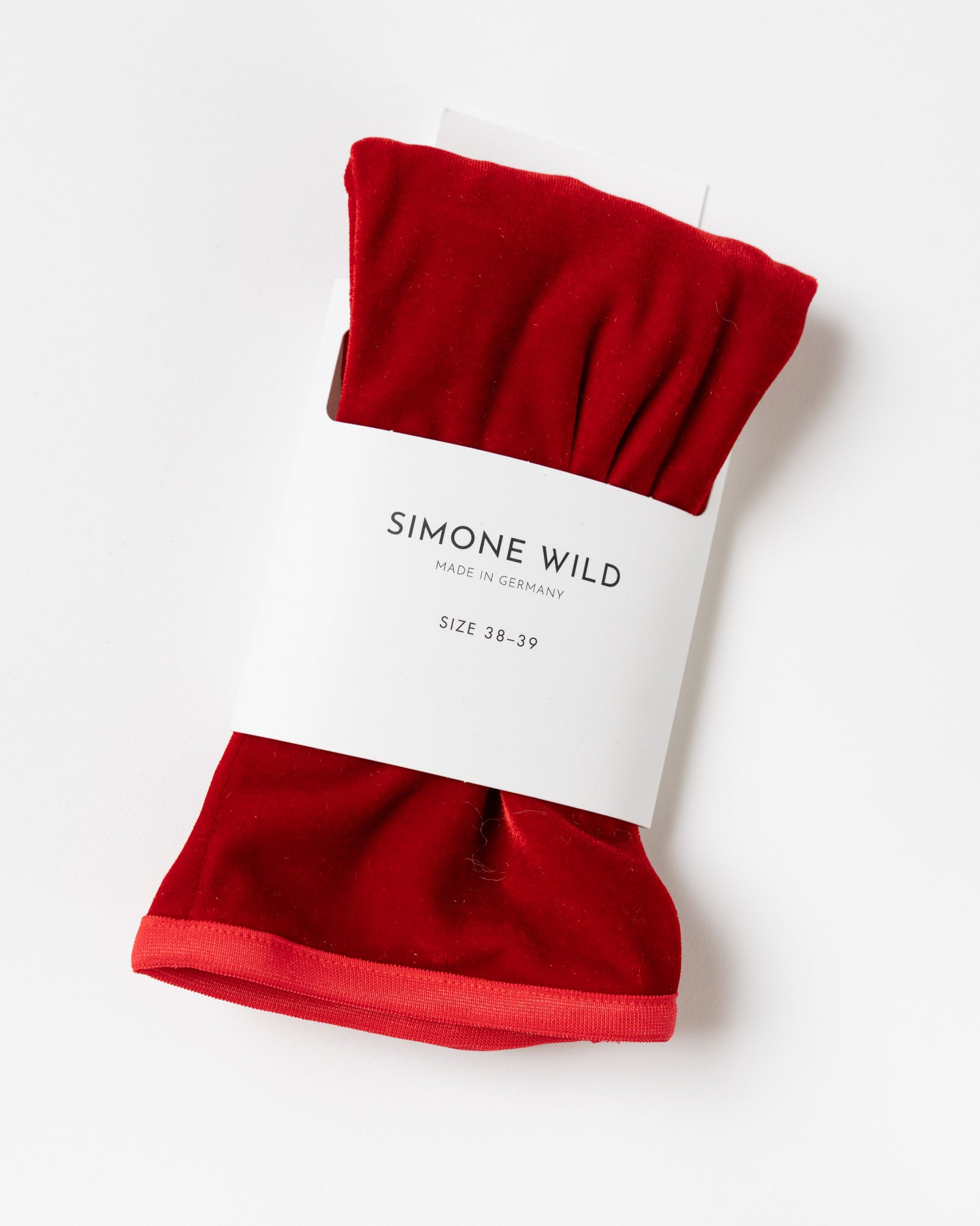 Simone Wild Velvet Ankle Socks in Fire Red