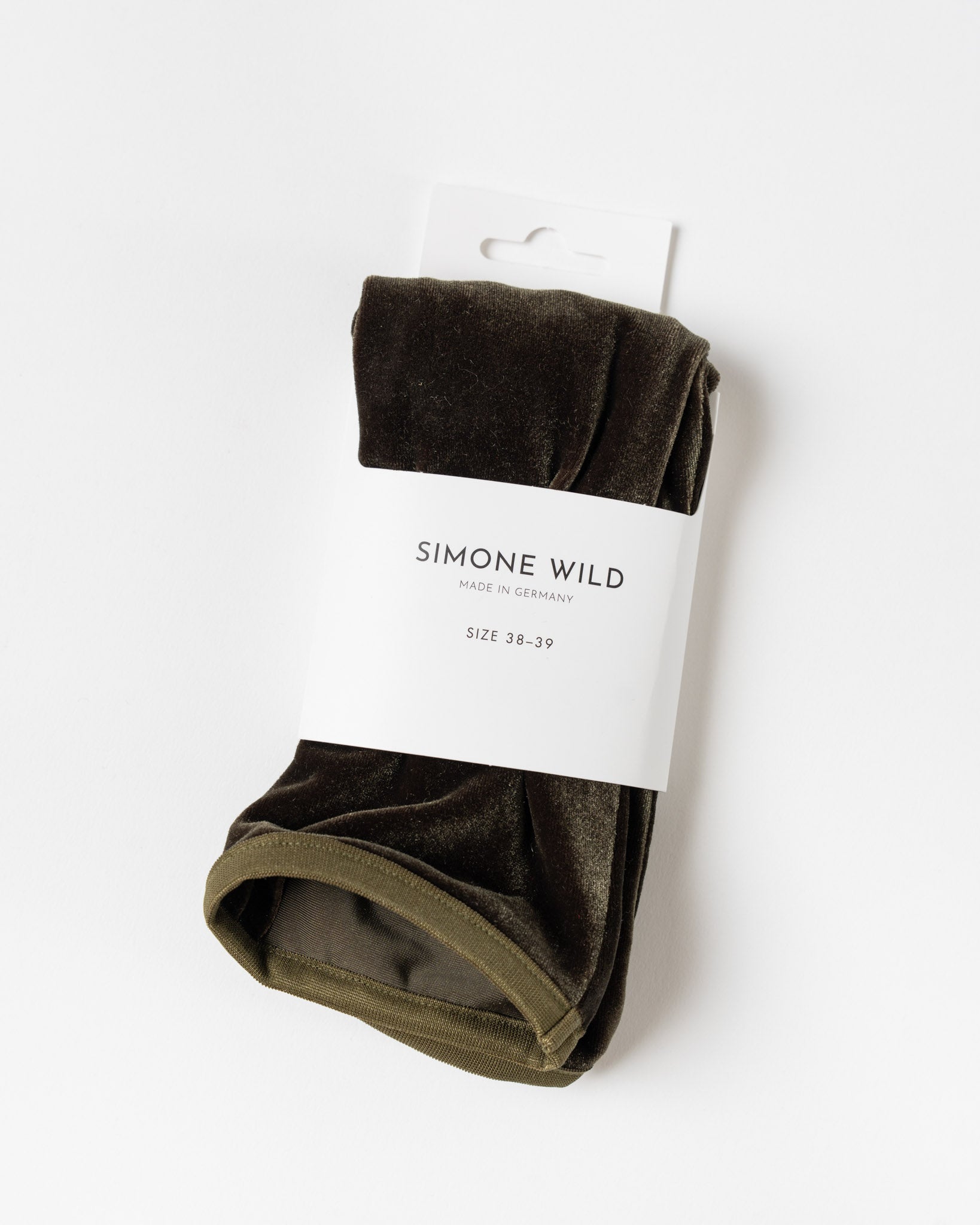 Simone Wild Velvet Ankle Socks in Olive Green