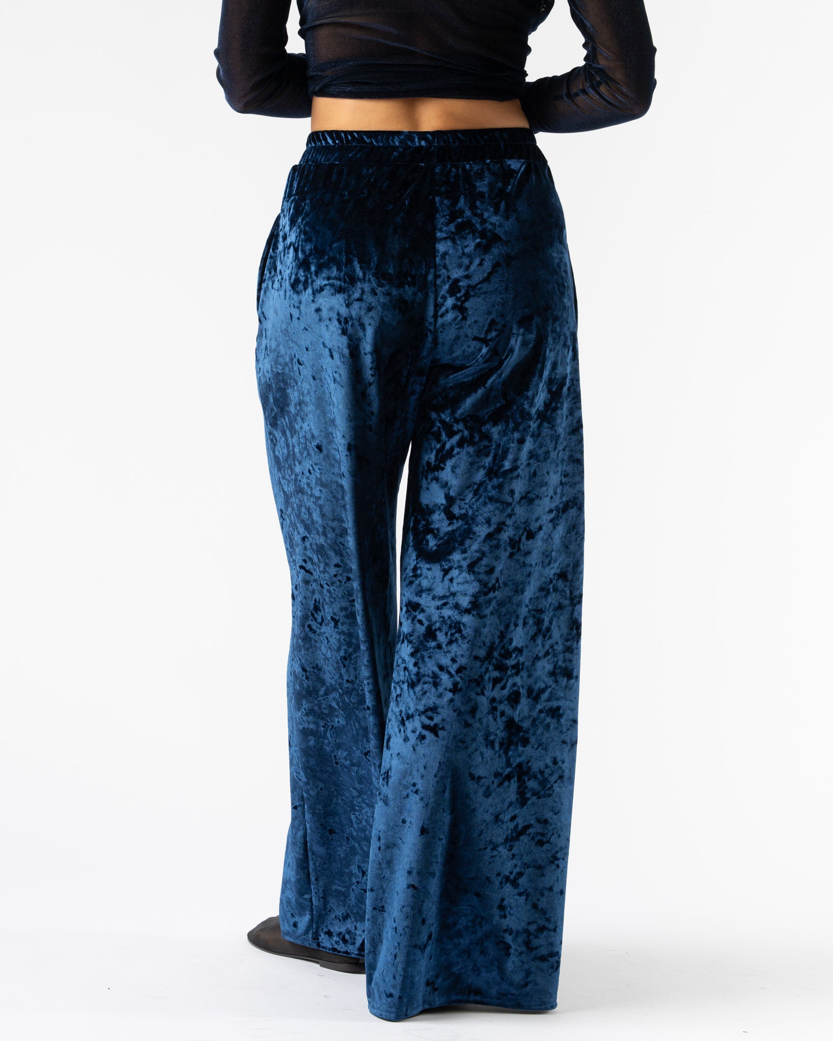 Simone Wild Velvet Pocket Pants in Navy