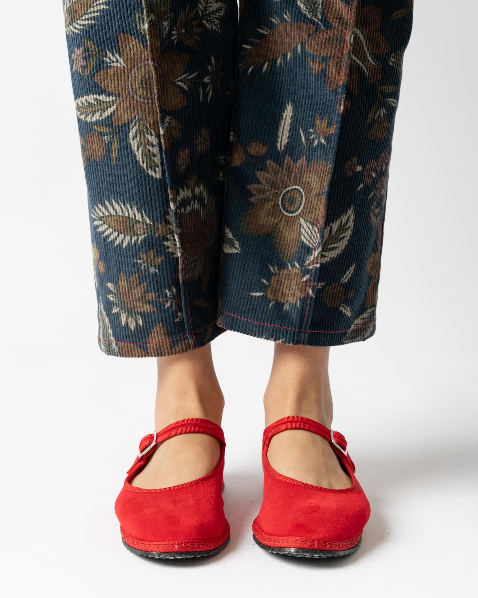 Vibi Venezia Mary Jane Velvet Furlana in Rosso Curated at