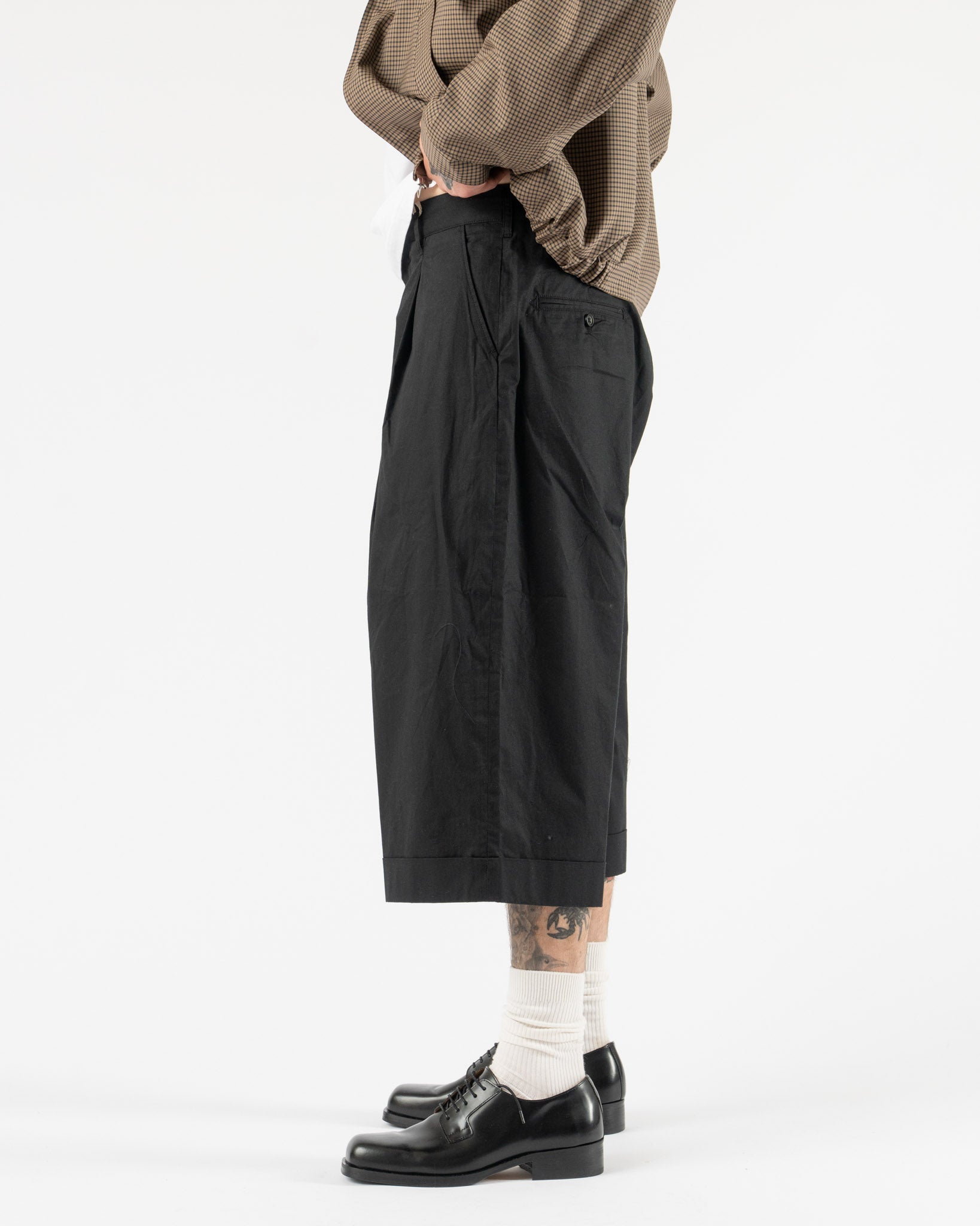 Engineered Garments WP 3/4 Pant in Black High Count Twill