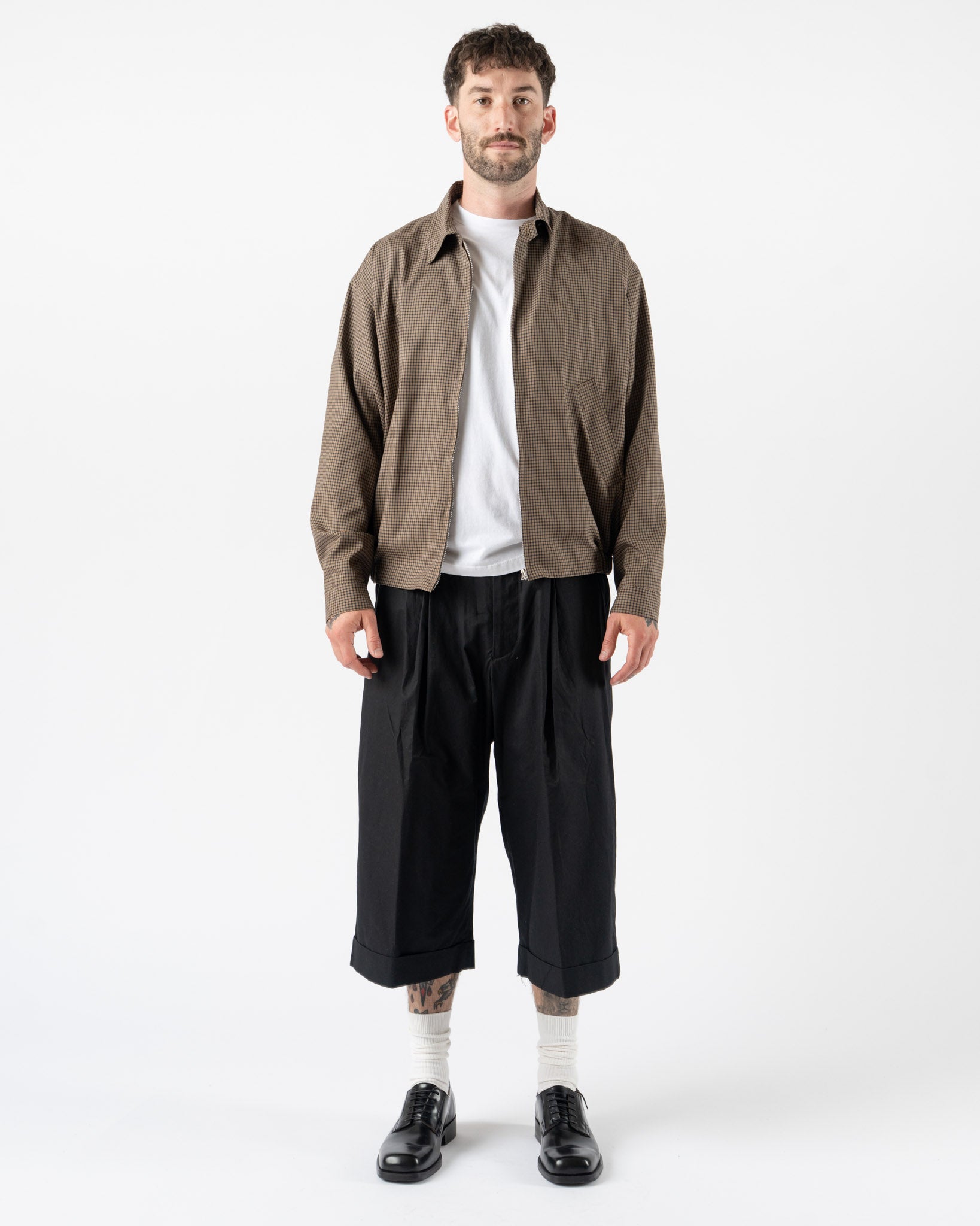Engineered Garments WP 3/4 Pant in Black High Count Twill