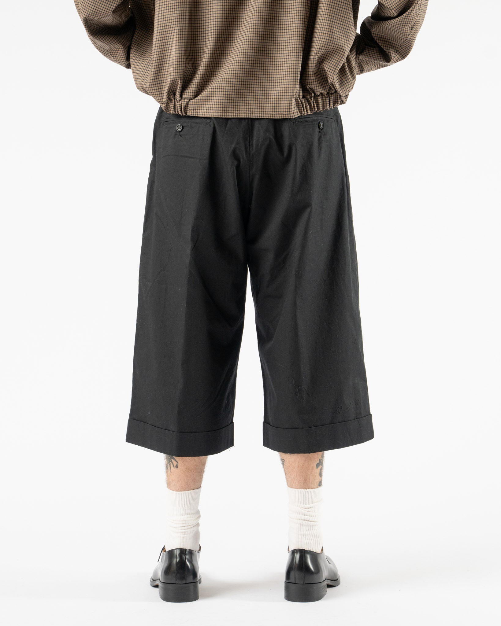 Engineered Garments WP 3/4 Pant in Black High Count Twill
