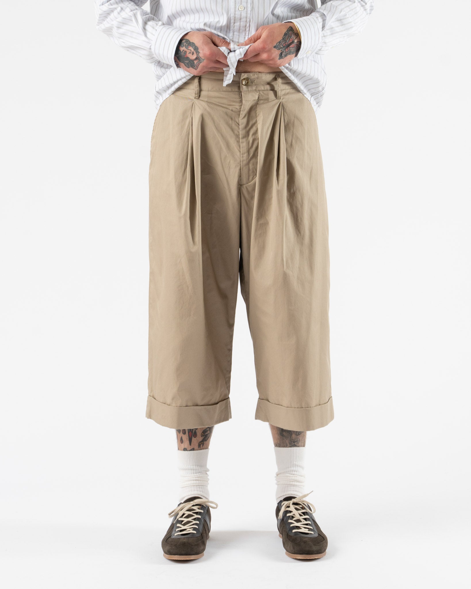 Engineered Garments WP 3/4 Pant in Khaki High Count Twill