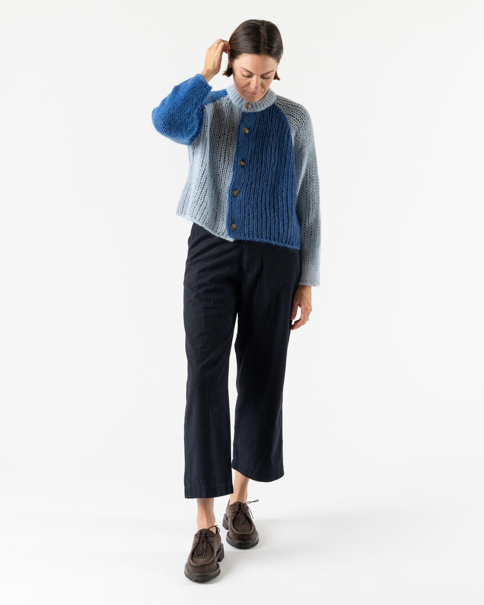 Beams Boy Wide Chino Pants in Navy
