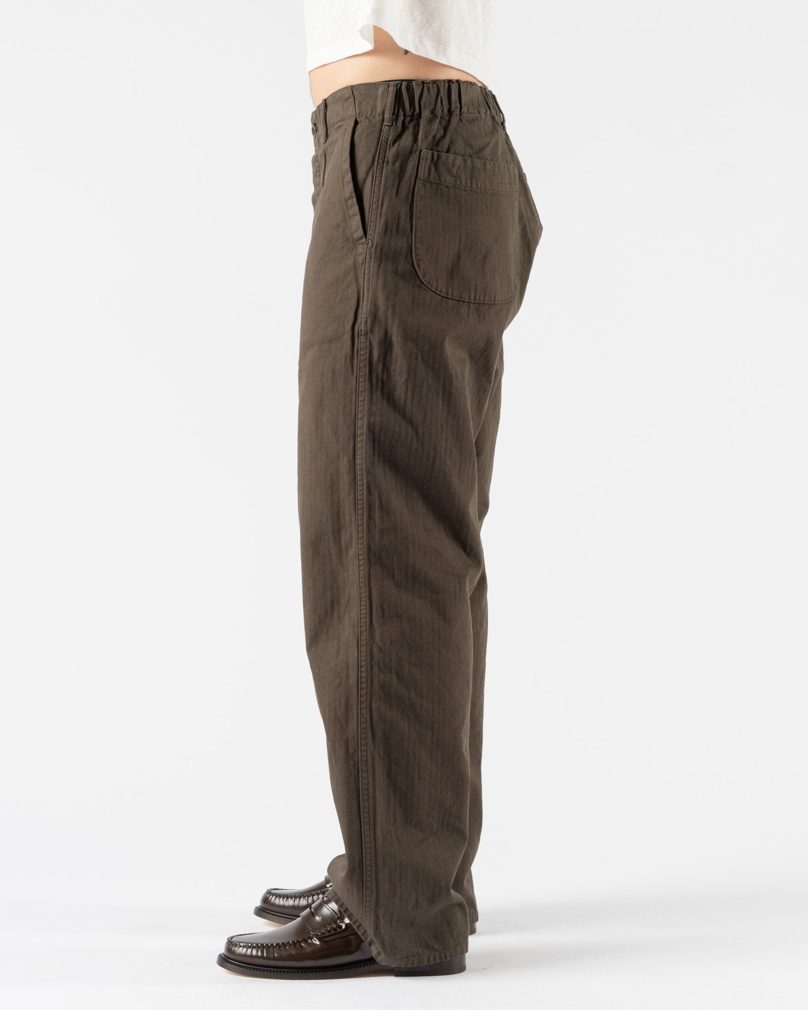 orSlow Wide Fit French Work Pants in Coffee Brown