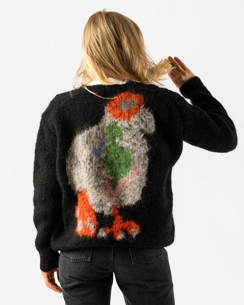 Wild Animals Duck Pigeon Black Cardigan