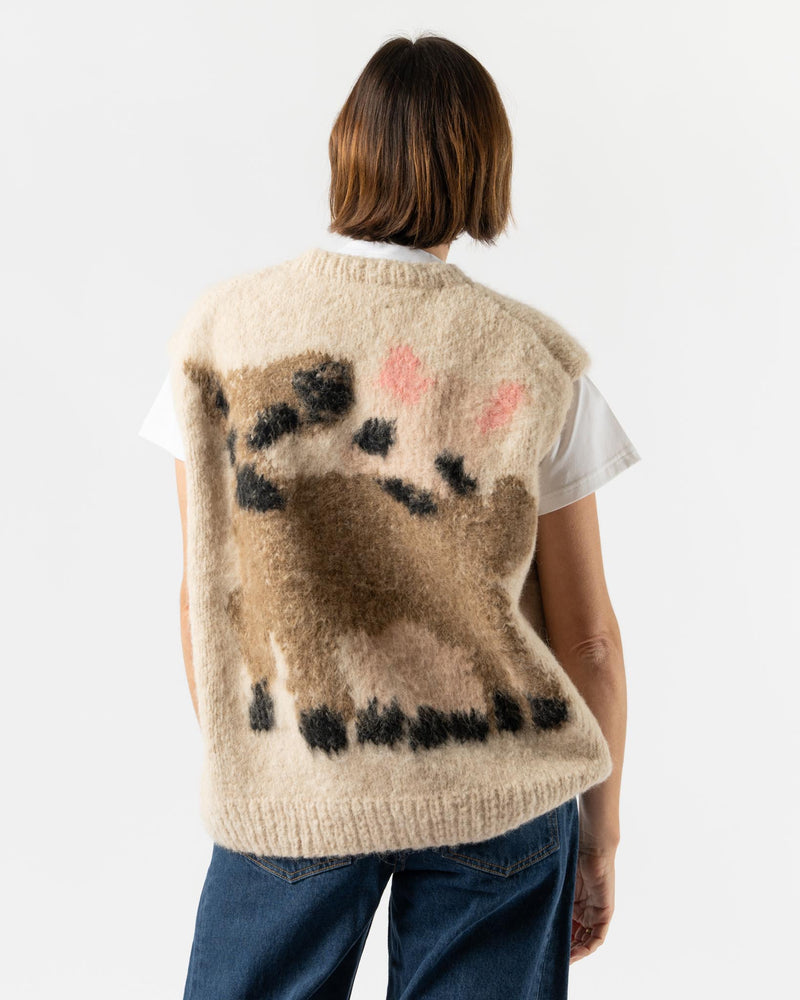 Wild Animals Pug Goats Beige Vest