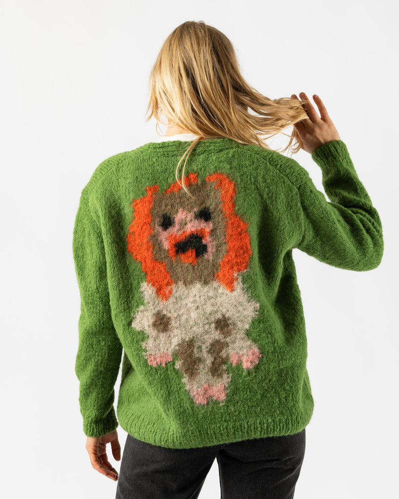 Wild Animals Wolf Dog Green Cardigan